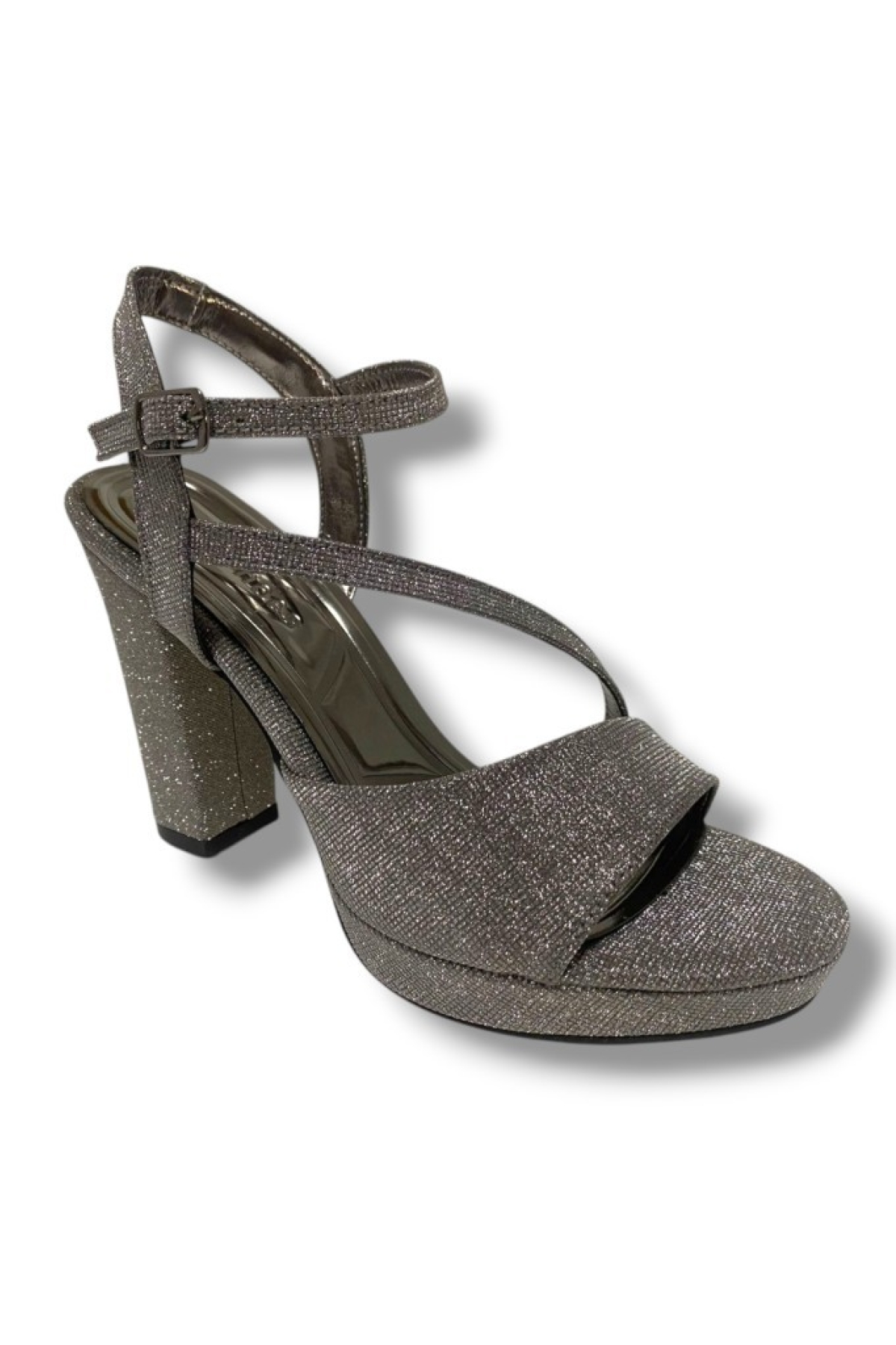 342-25 Simli Yüksek Topuk Kadın Sandalet - Görsel 3