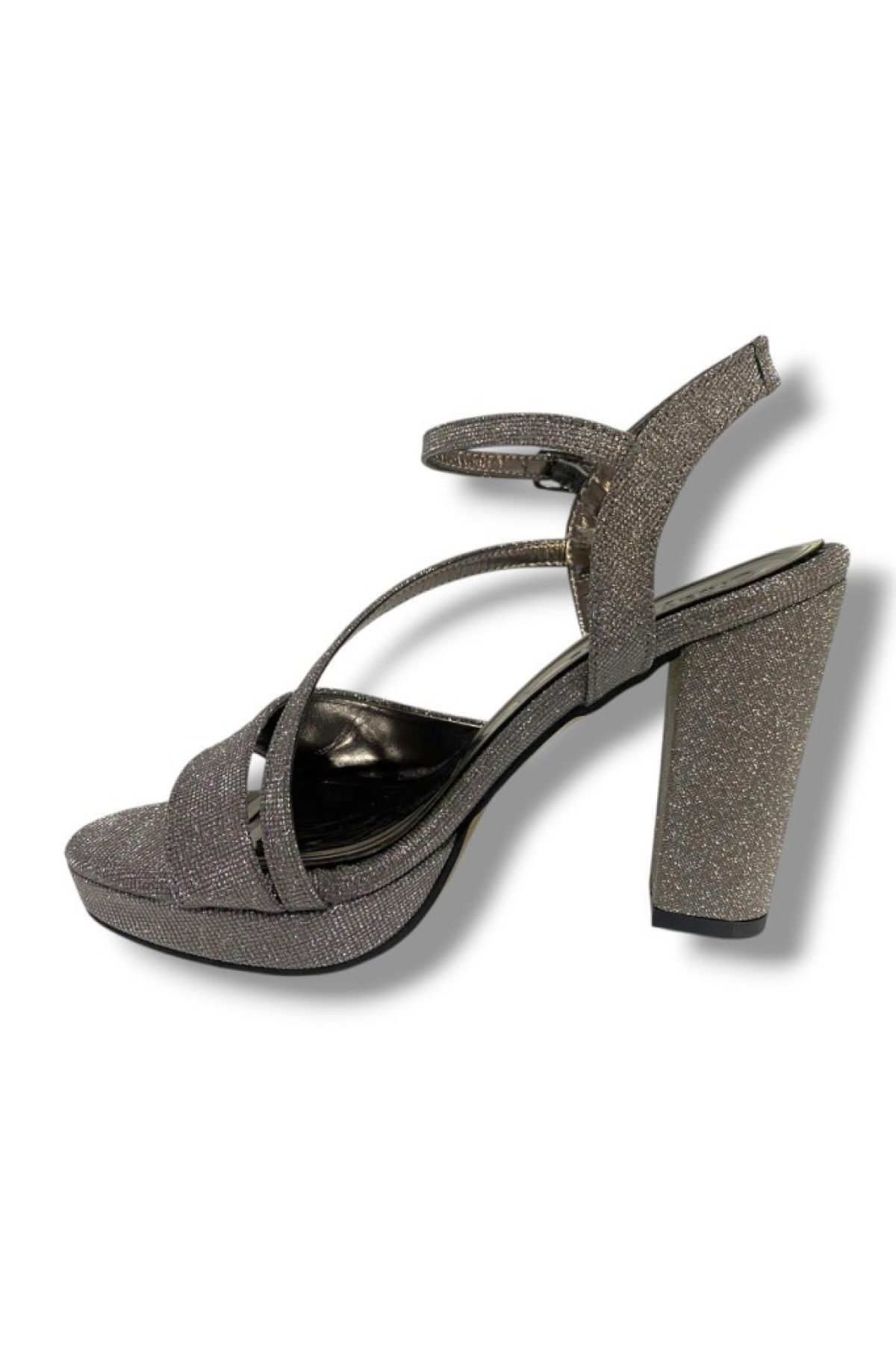 342-25 Simli Yüksek Topuk Kadın Sandalet - Görsel 4