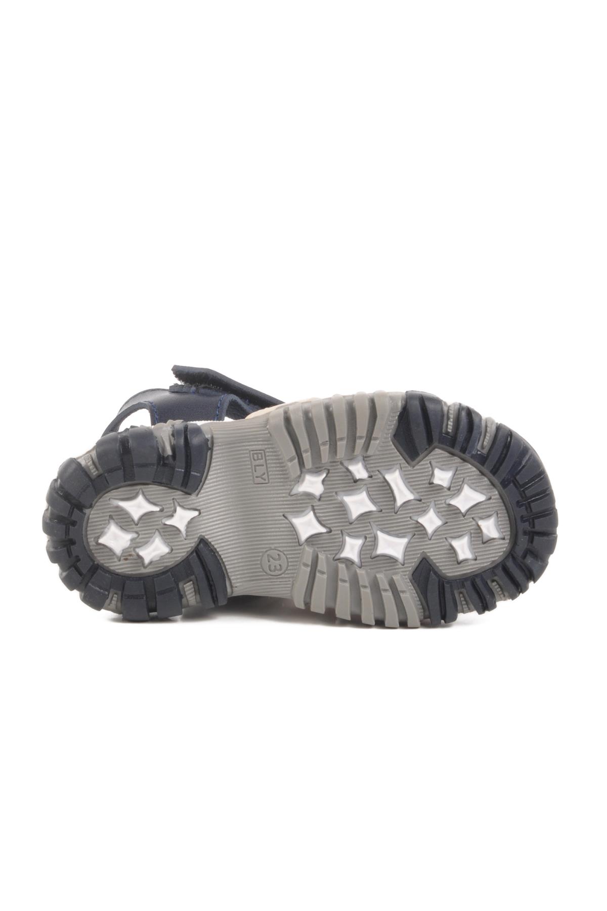 Lacivert-Bej-Kırmızı Çocuk Sandalet 173101 B - Görsel 6