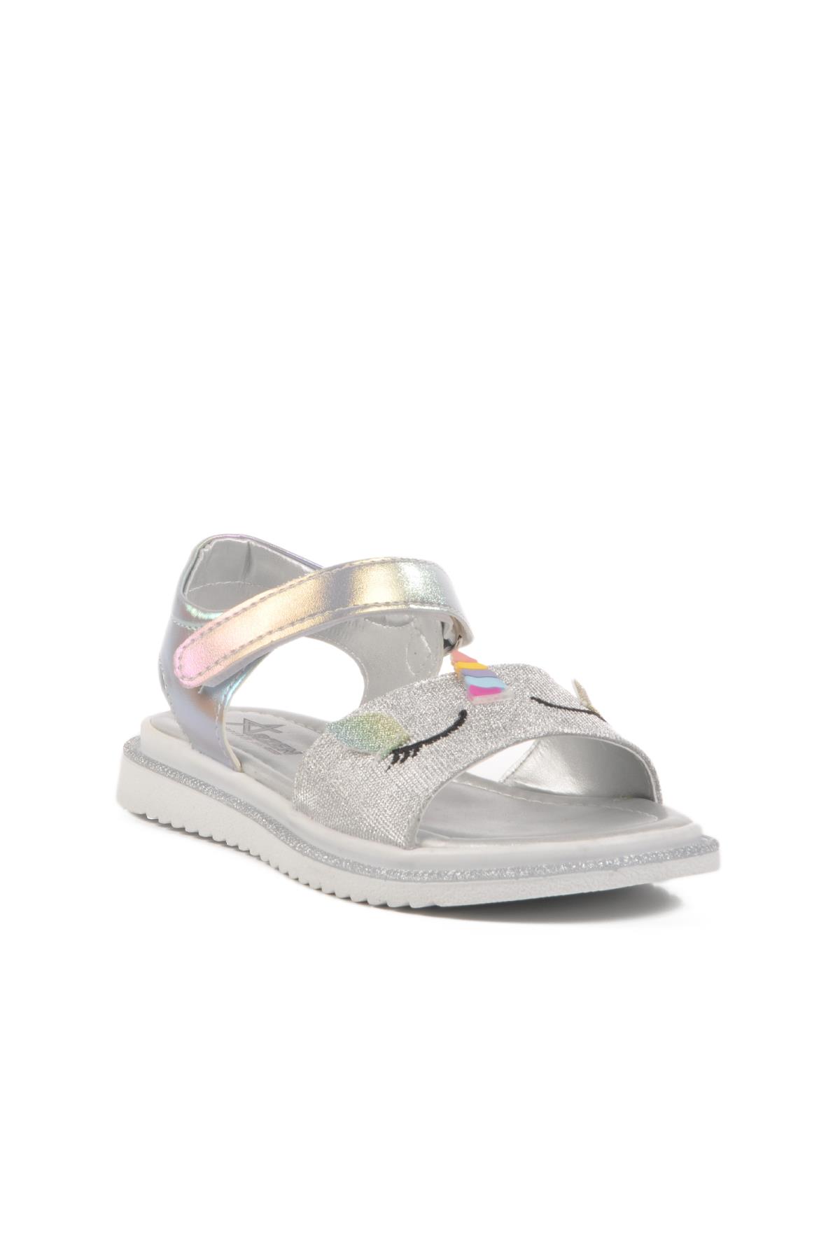 Gümüş Simli Çocuk Sandalet 25T105 F - Görsel 2