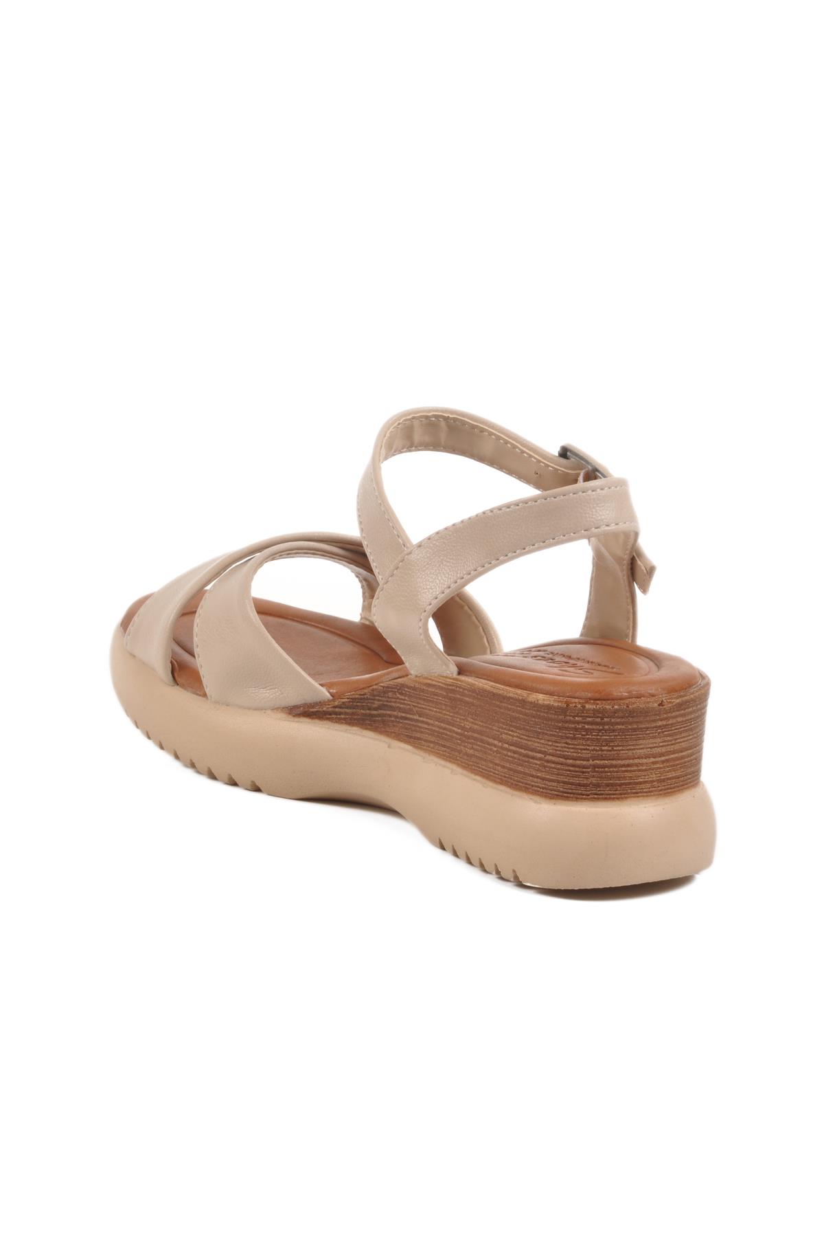 Bej Kadın Topuklu Sandalet T-002 Z - Görsel 5