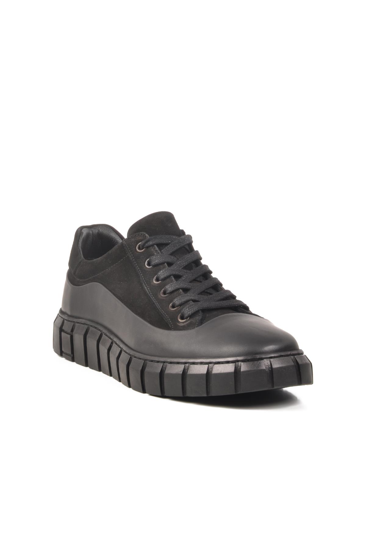 Siyah Nubuk Hakiki Deri Erkek Sneaker 2K0674-7662 M - Görsel 2