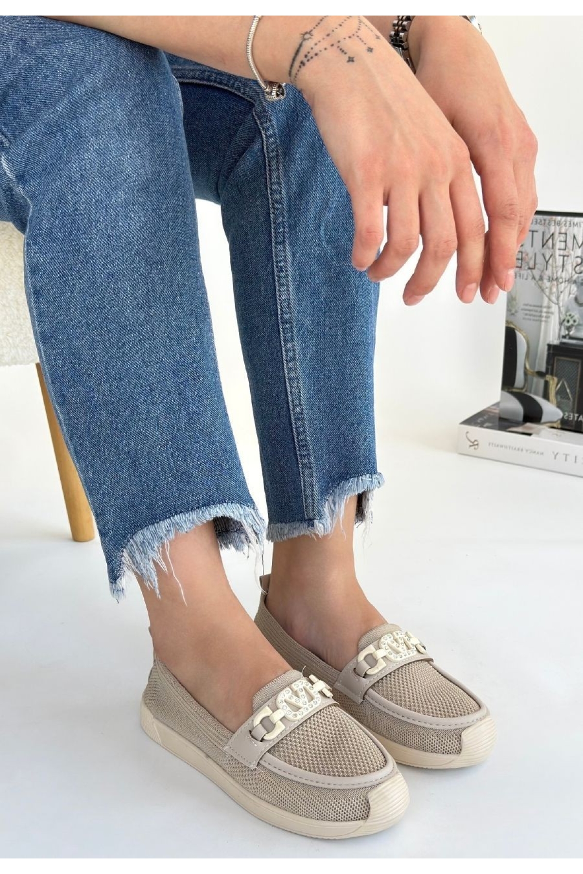 Bej Triko Kadın Babet - Görsel 3