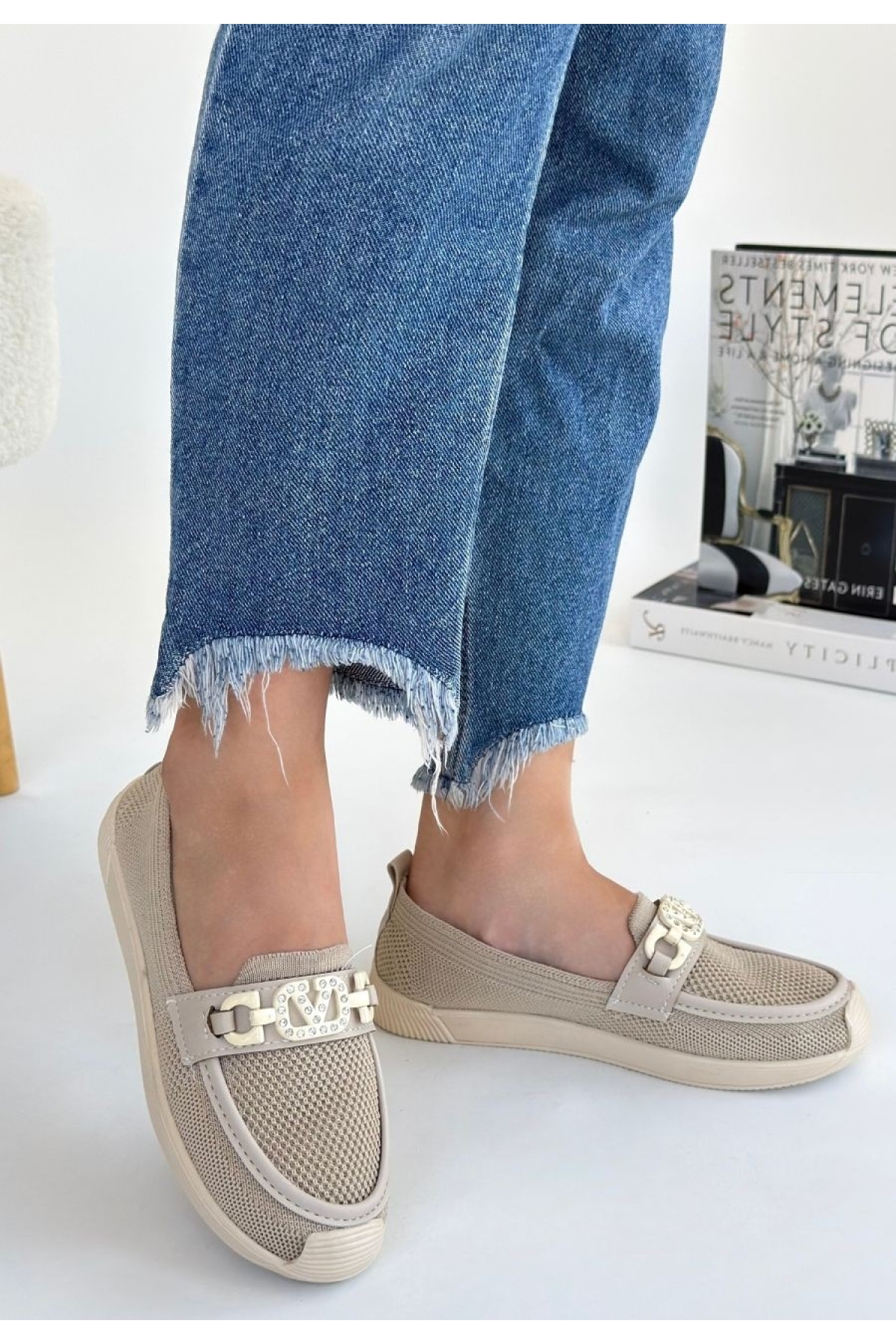 Bej Triko Kadın Babet - Görsel 4