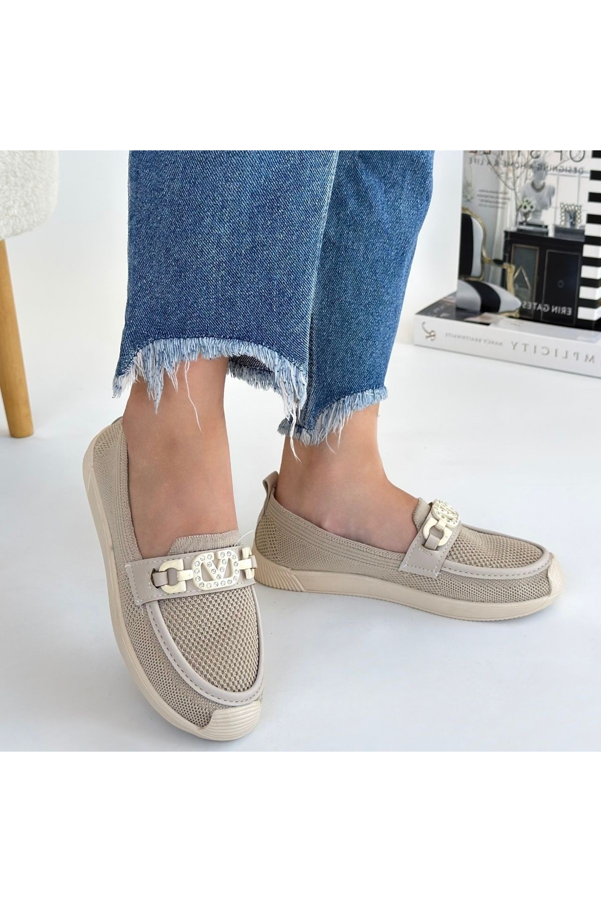 Bej Triko Kadın Babet - Görsel 5