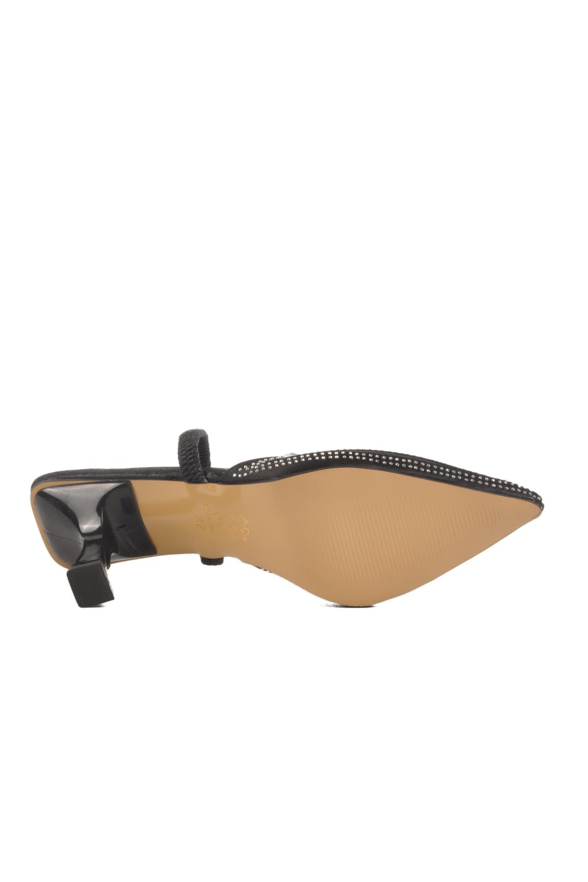 Siyah Kadın Topuklu Abiye Ayakkabı T-100 Z - Görsel 6