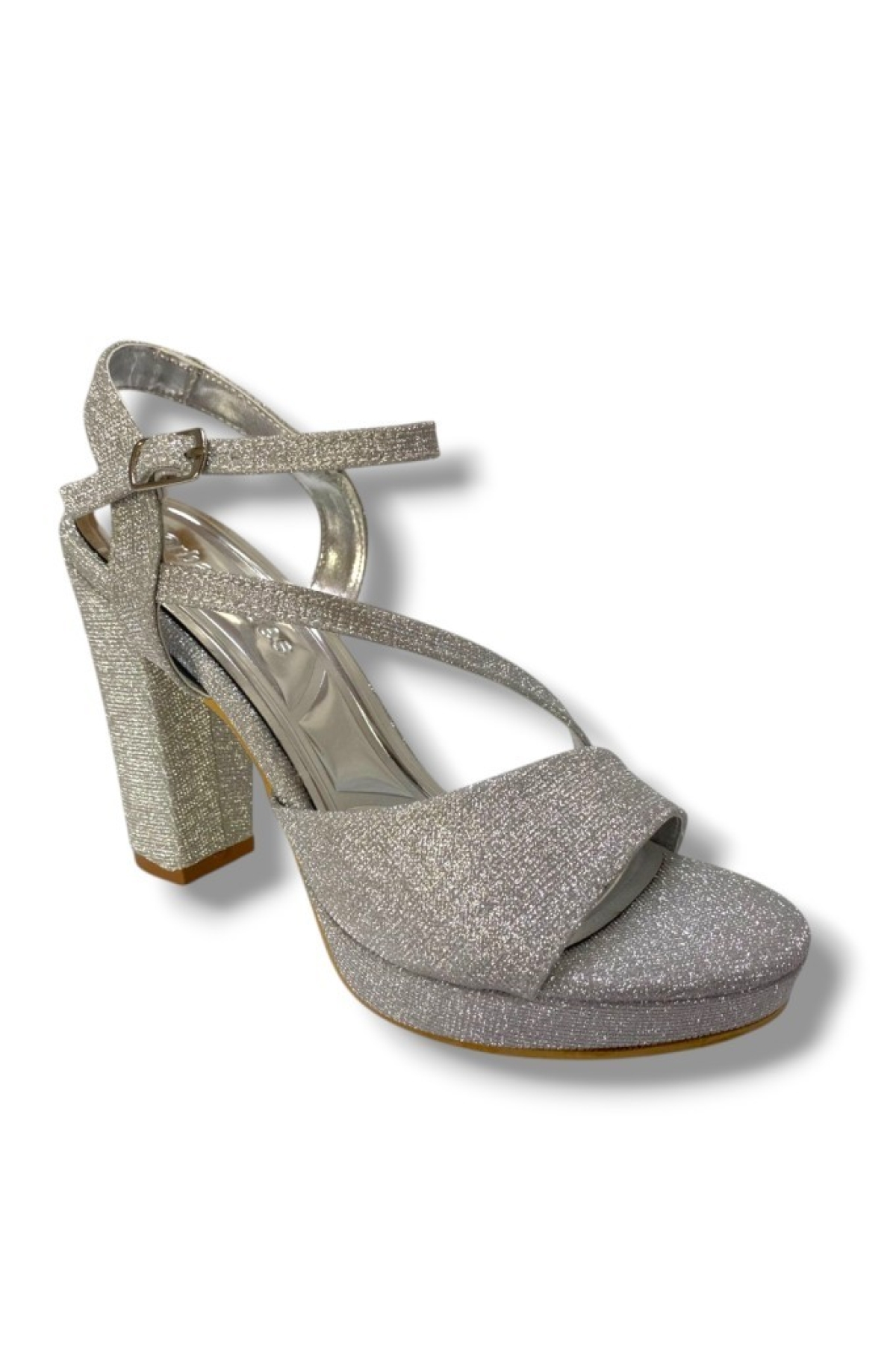 342-25 Simli Şerit Bant Yüksek Topuk Kadın Sandalet - Görsel 3