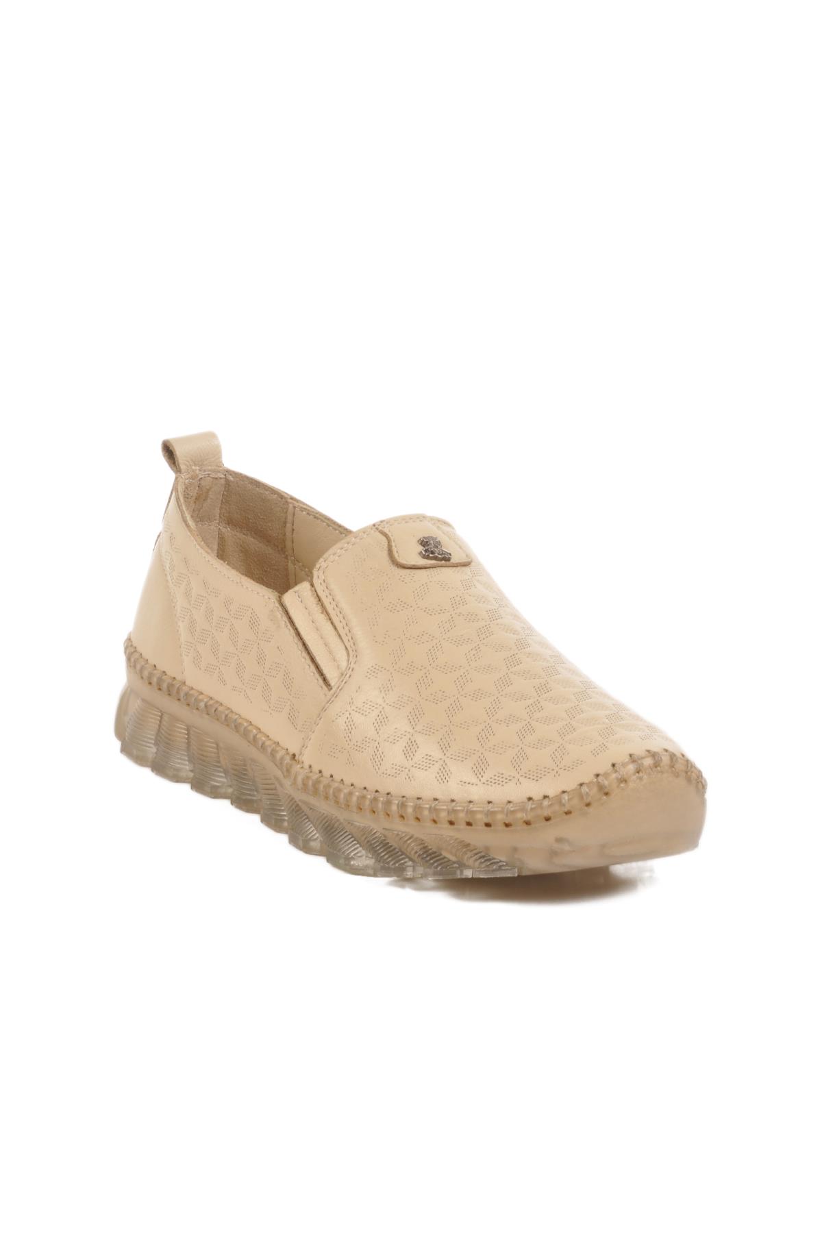 Bej Hakiki Deri Kadın Günlük Ayakkabı 25401002Y Z - Görsel 2