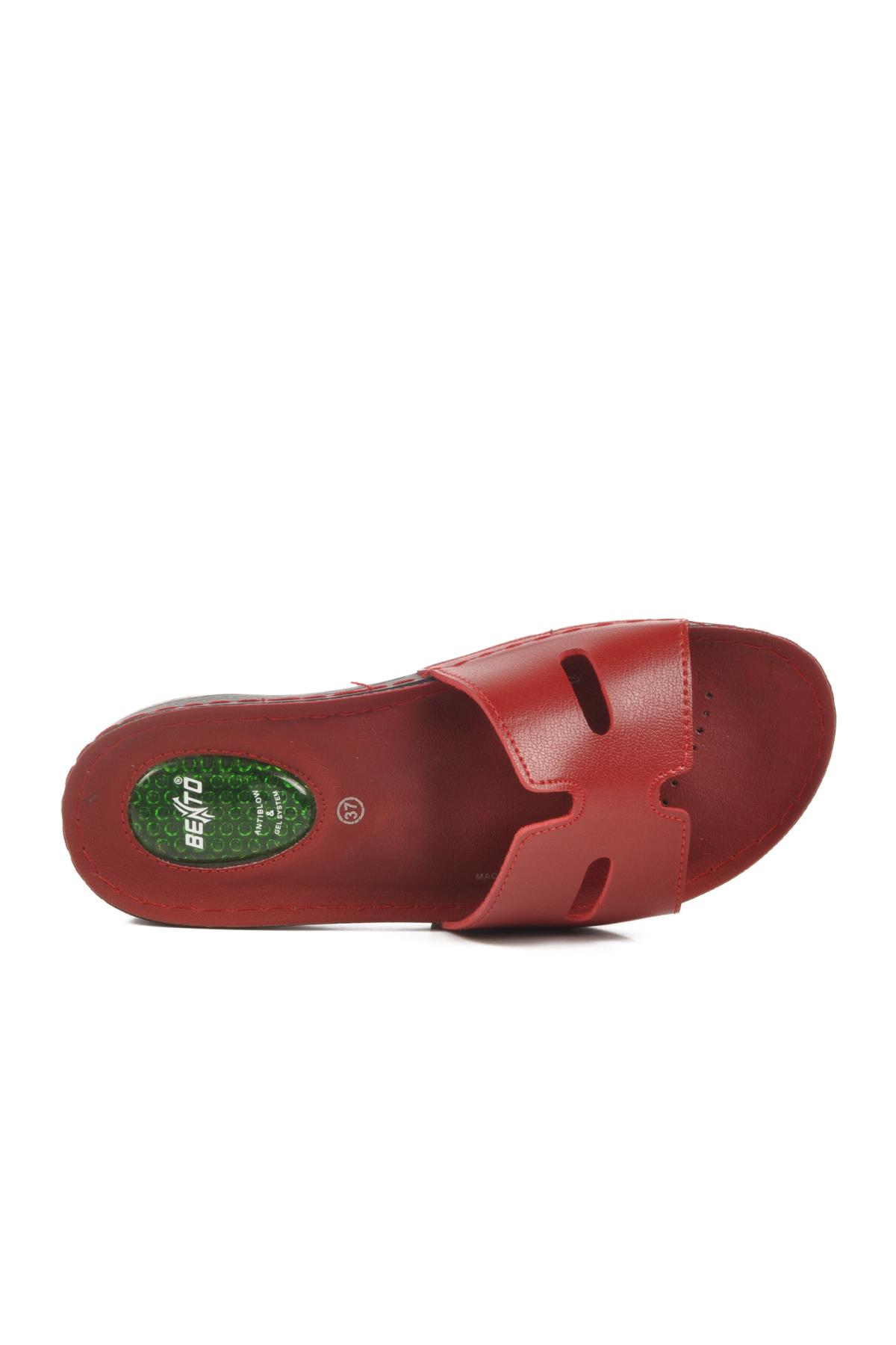 Kırmızı Jel Taban Kadın Terlik Bento 6813 Z - Görsel 5