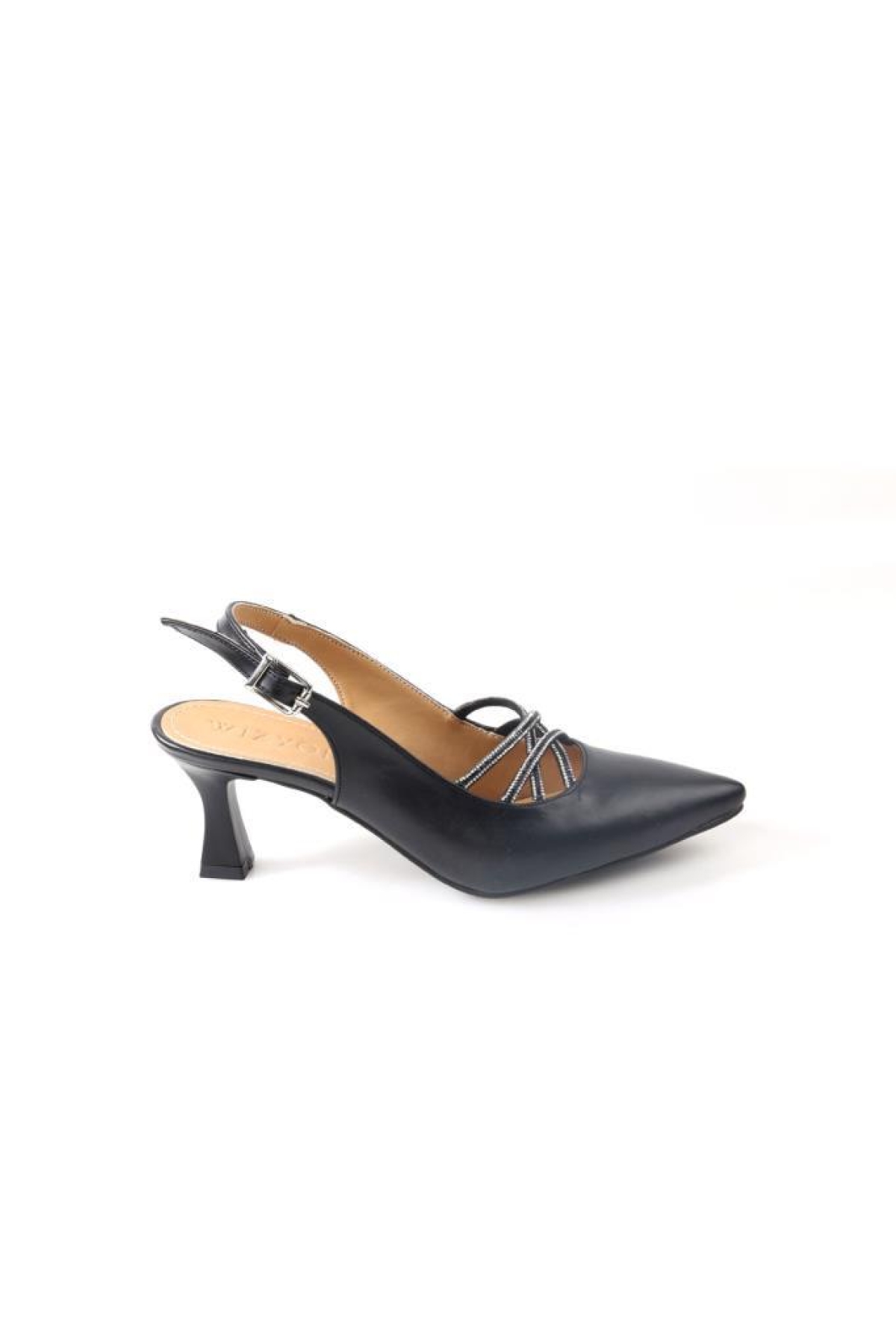 Wzy 02812 6 Cm Topuklu Kadın Arkası Açık Stiletto Ayakkabı - Görsel 6