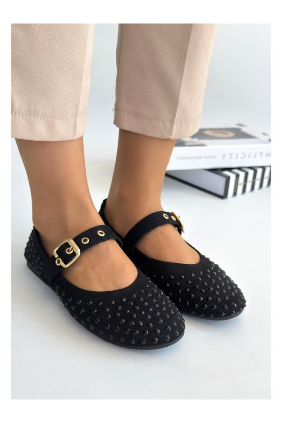 Dvmd 03140 Ortopedik Kadın Günlük Taşlı Babet - Görsel 3