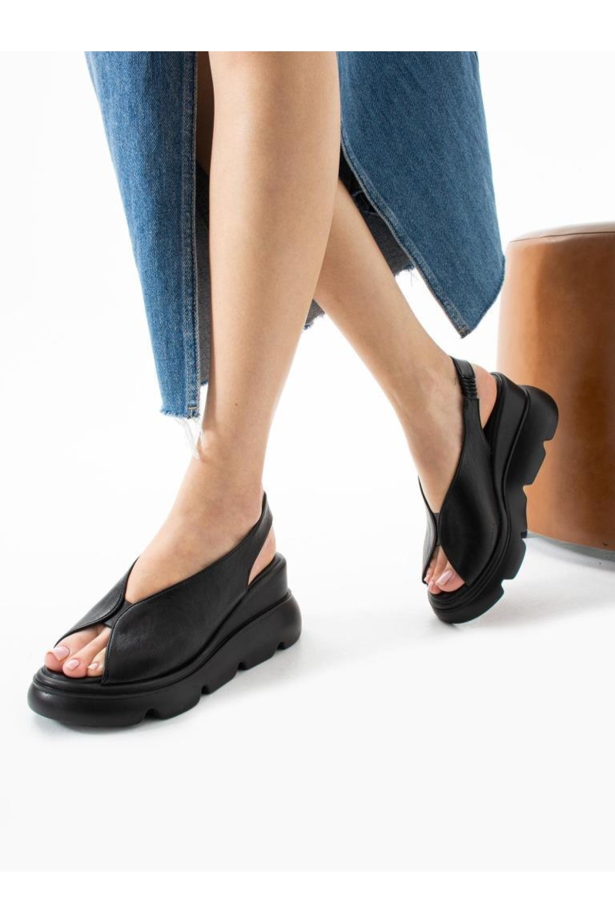 Mnrs 03211 Kadın Günlük Dolgu Topuk Sandalet - Görsel 2