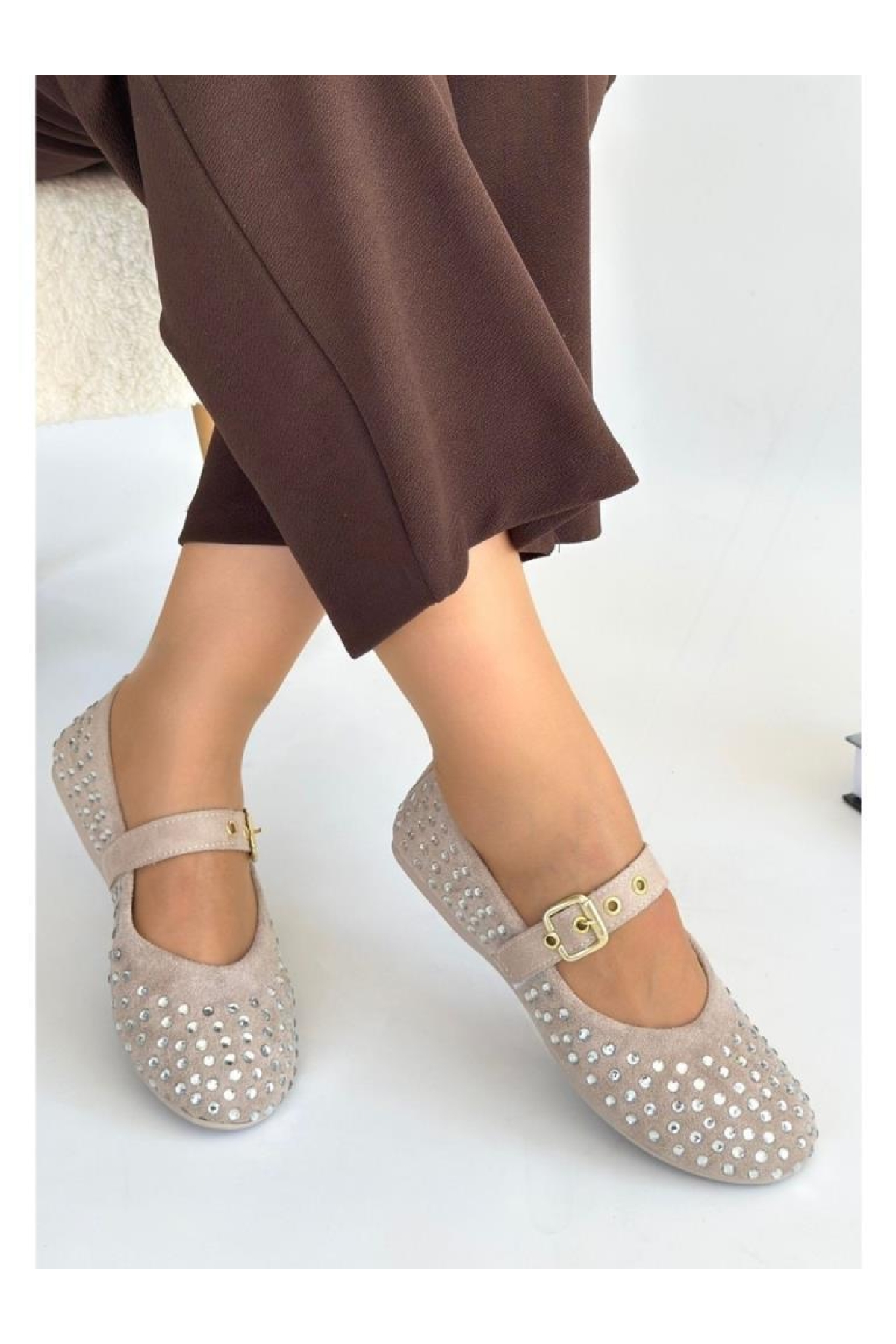 Dvmd 03140 Ortopedik Kadın Günlük Taşlı Babet - Görsel 4