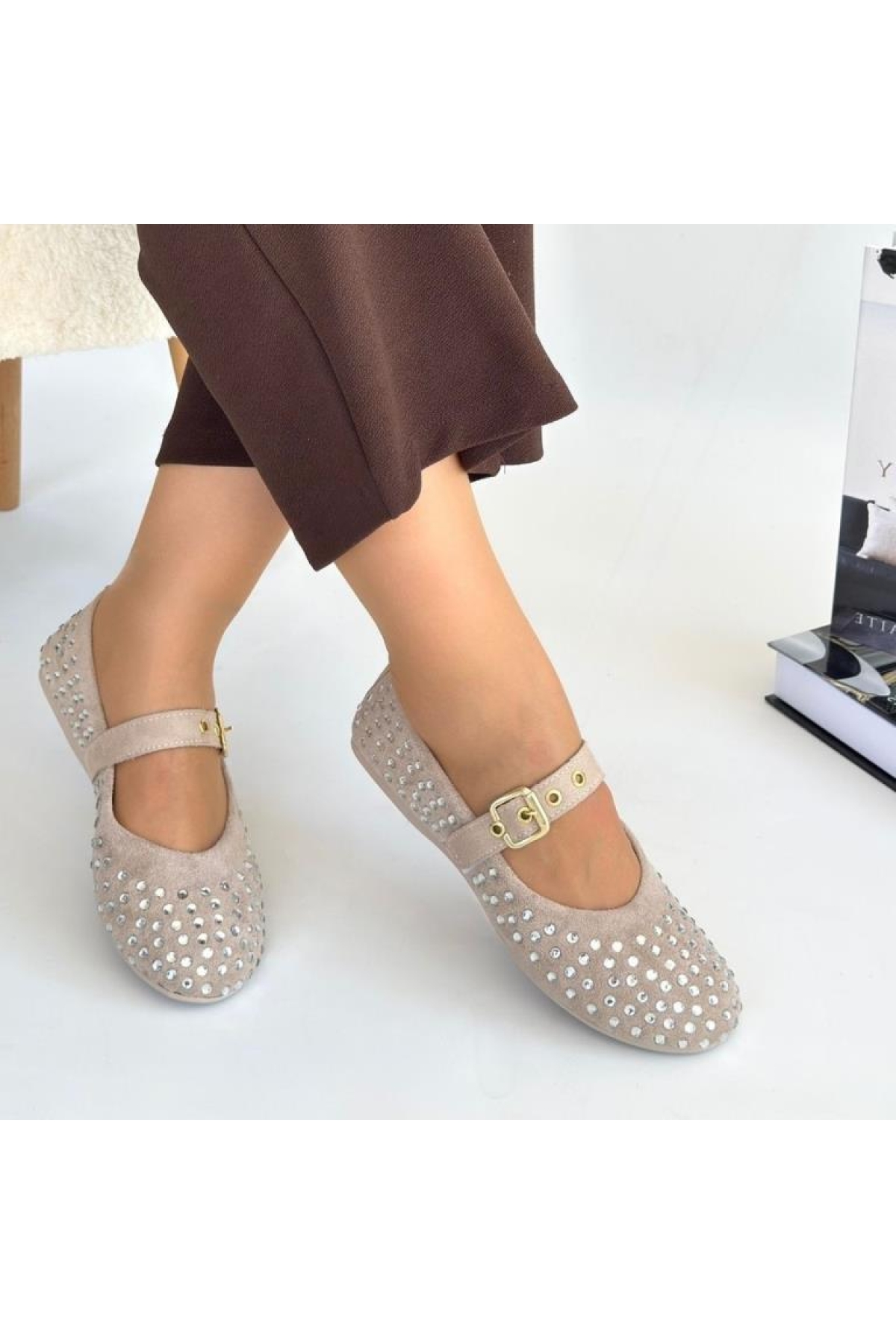 Dvmd 03140 Ortopedik Kadın Günlük Taşlı Babet - Görsel 6
