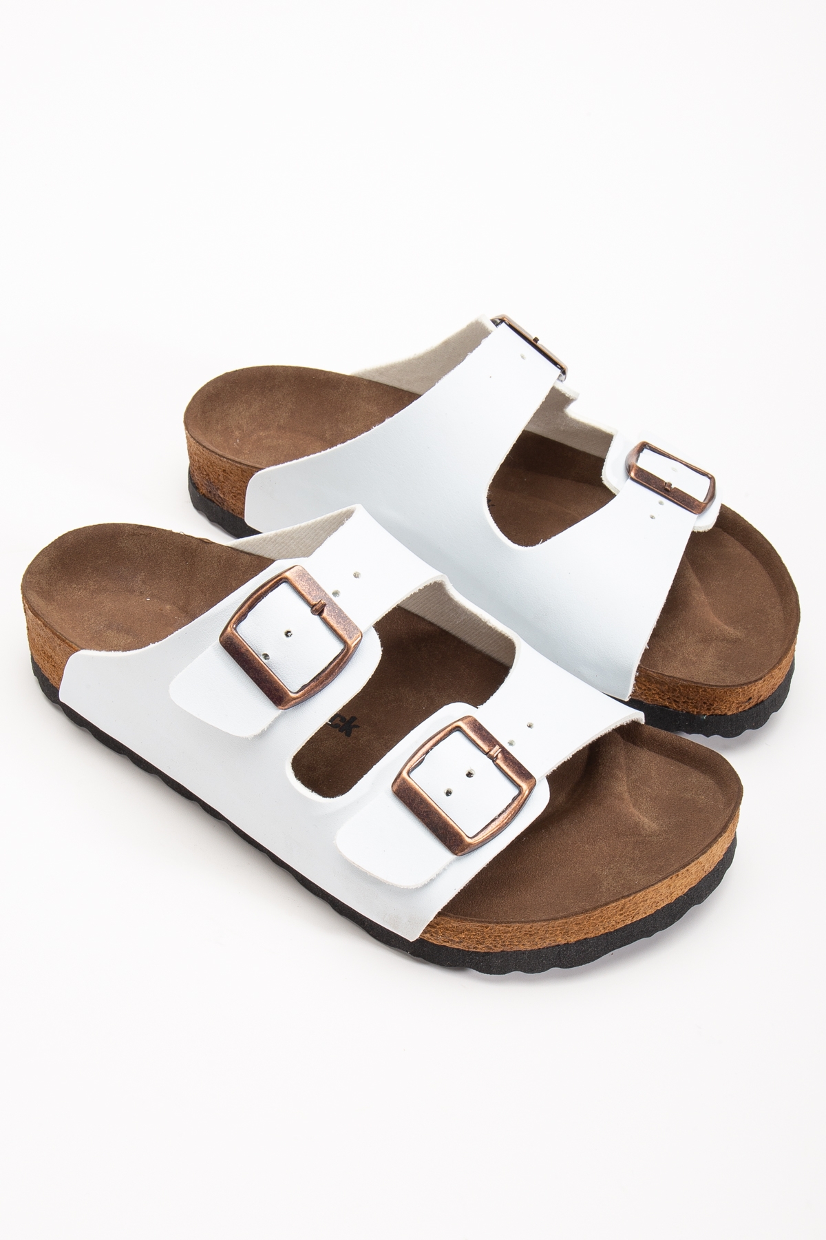 Unisex Beyaz Poli Taban Ayarlamalı Çift Tokalı Terlik - Görsel 3