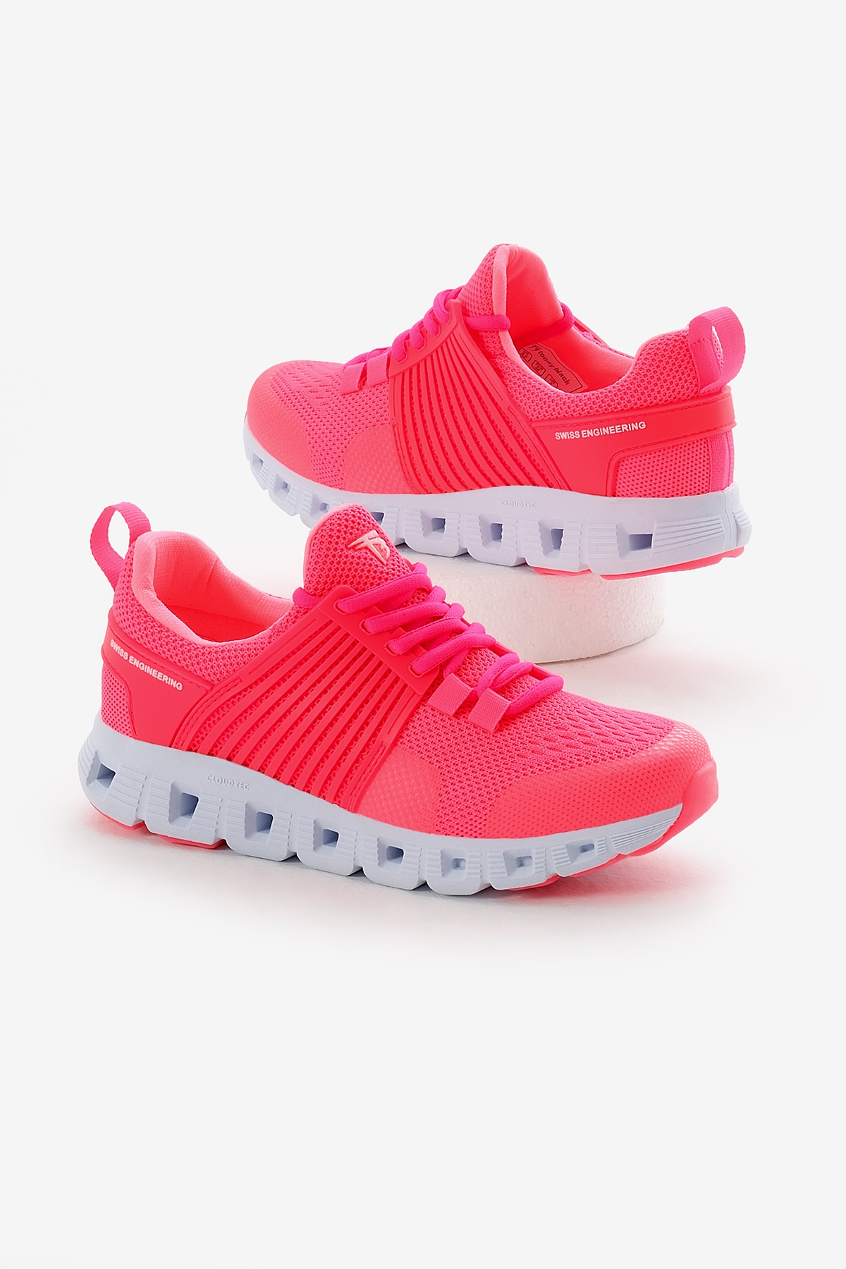 Unisex Fuşya Tasarım Termo Taban Şeritli Nefes Alabilen Kumaş Bağcıklı Spor Ayakkabı - Görsel 2