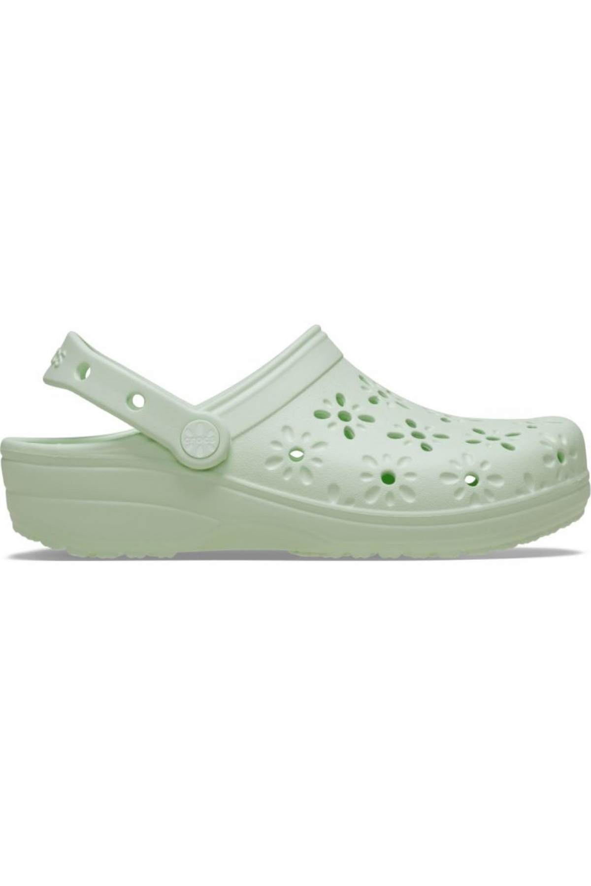 210927 Classic Floral Cut Out Clog Açık Yeşil Unisex Terlik - Görsel 3