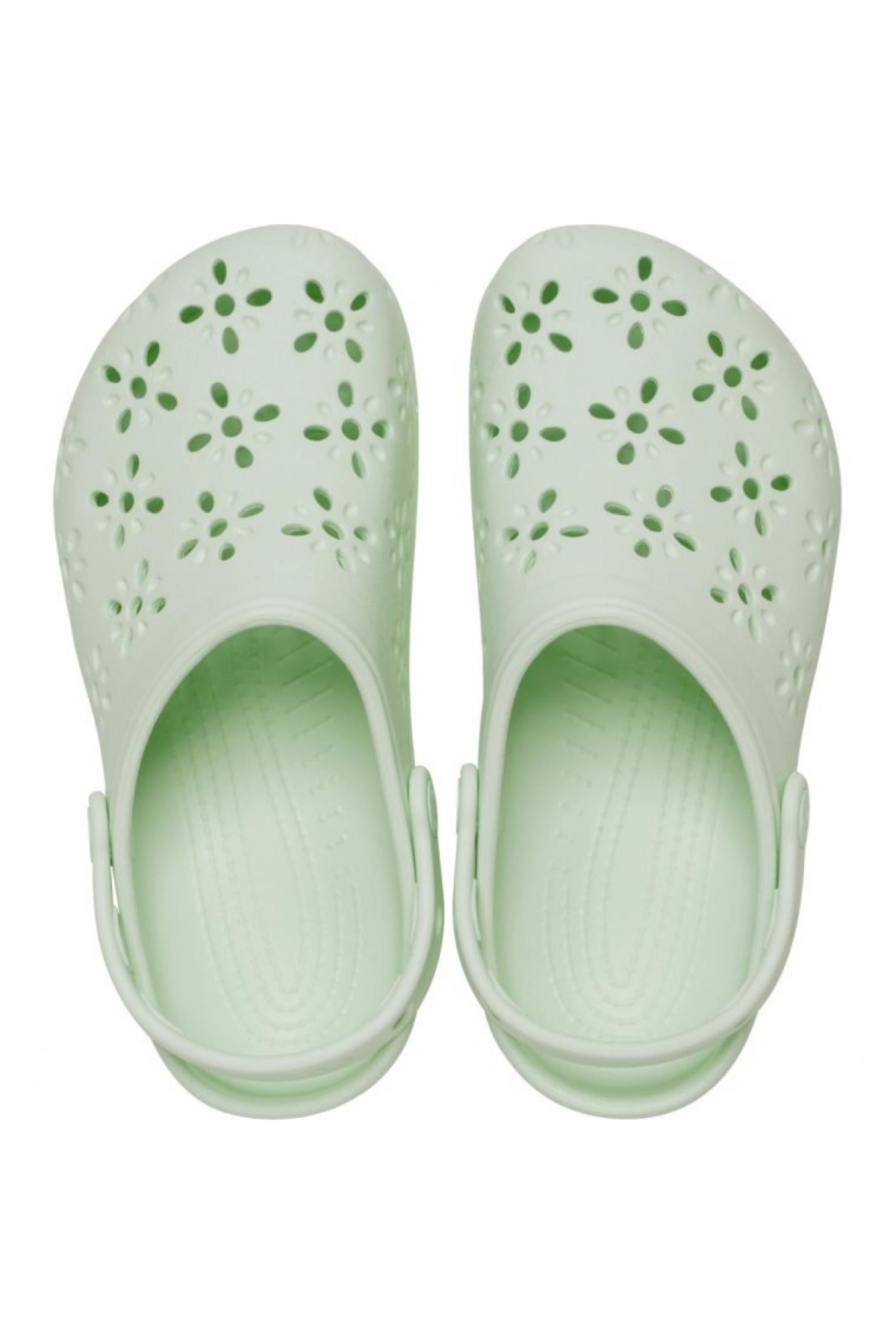 210927 Classic Floral Cut Out Clog Açık Yeşil Unisex Terlik - Görsel 4