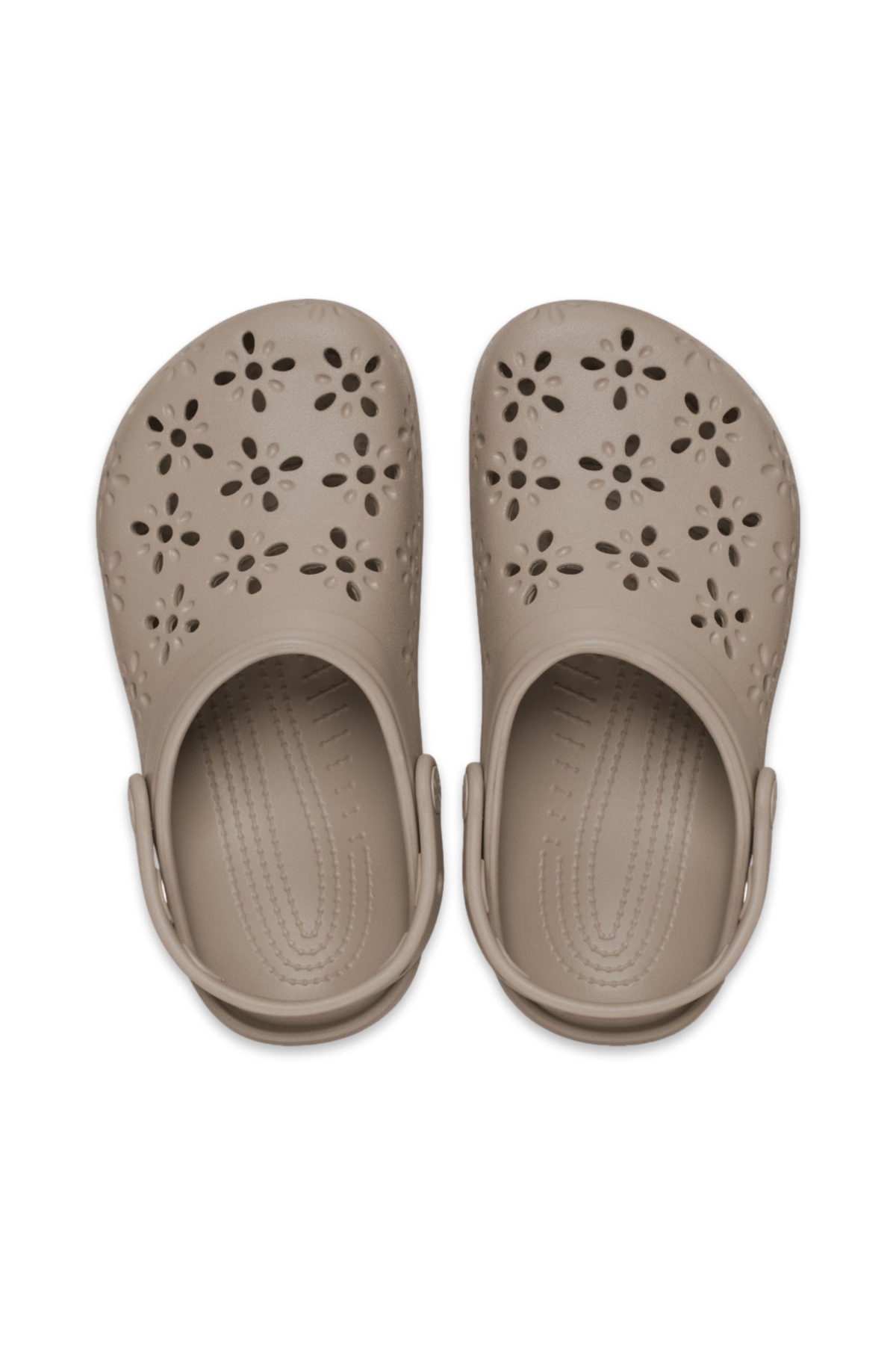 210927 Classic Floral Cut Out Clog Karamel Unisex Terlik - Görsel 4