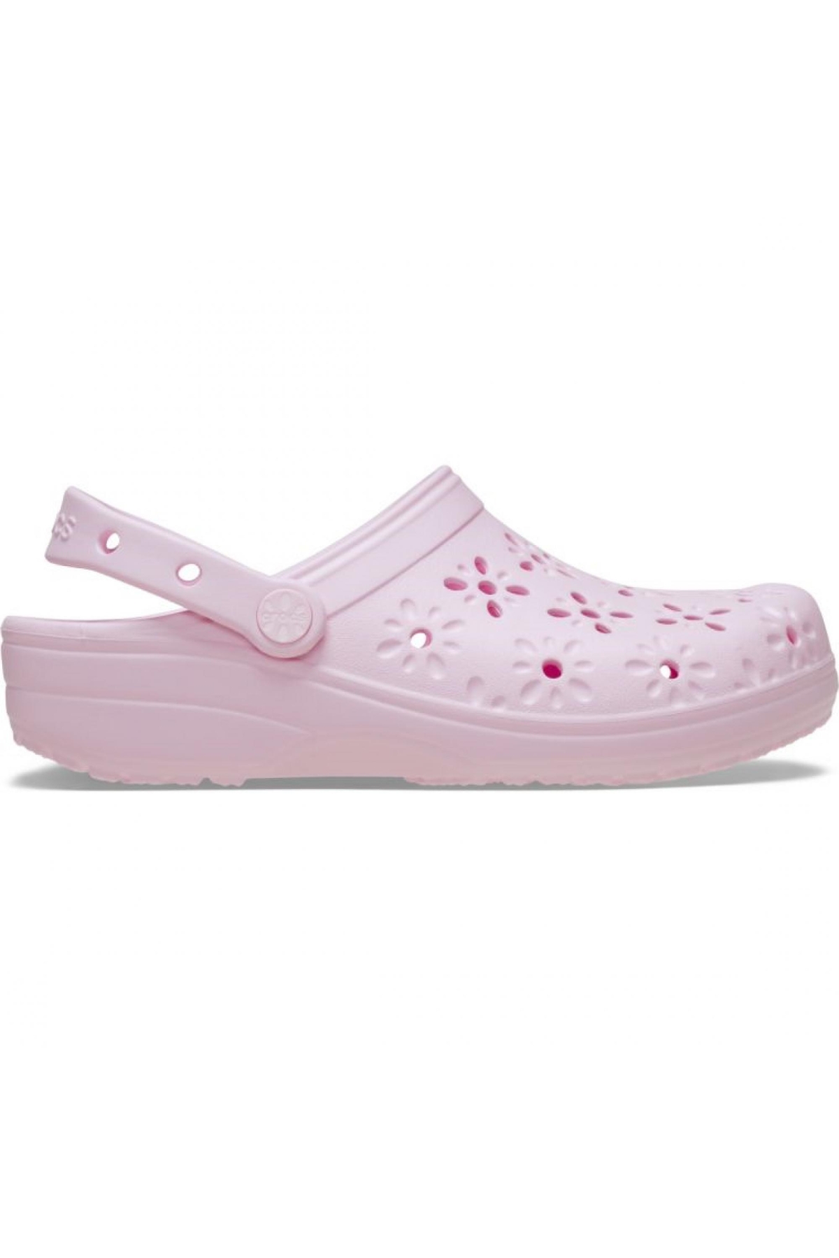 210927 Classic Floral Cut Out Clog Pembe Unisex Terlik - Görsel 3