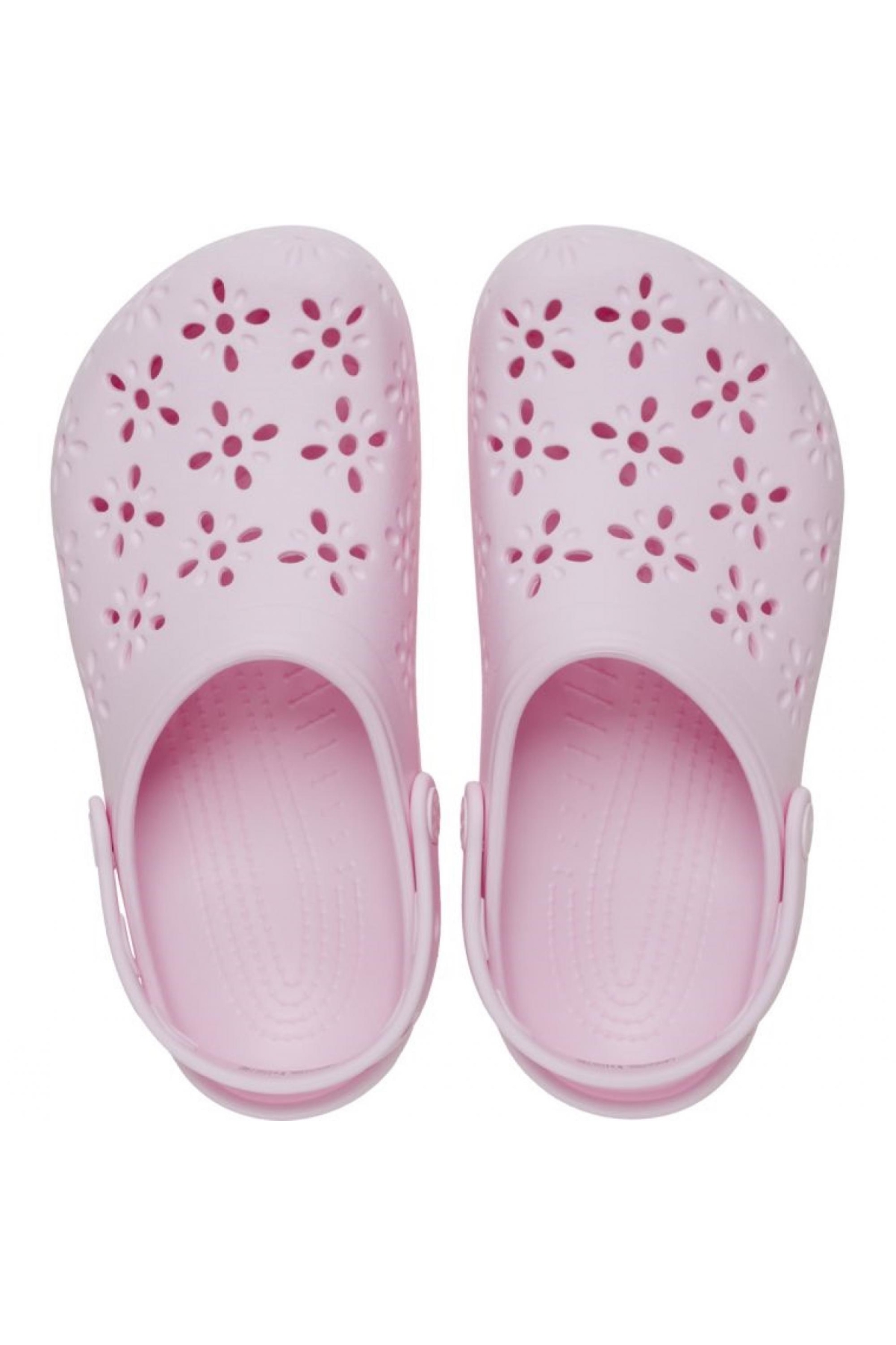 210927 Classic Floral Cut Out Clog Pembe Unisex Terlik - Görsel 4