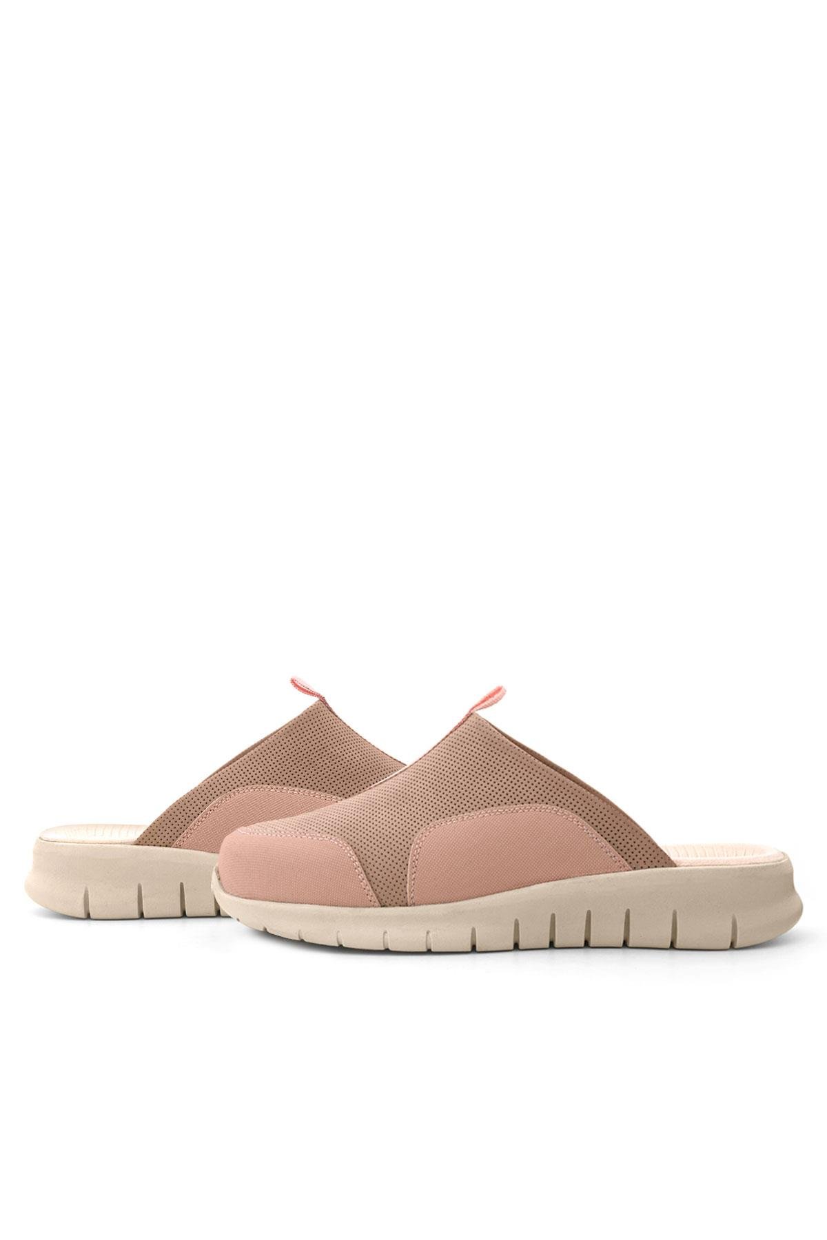 Medikal Hakiki Deri Pudra Comfort Krem Tabanlı Spor Terlik - Görsel 10