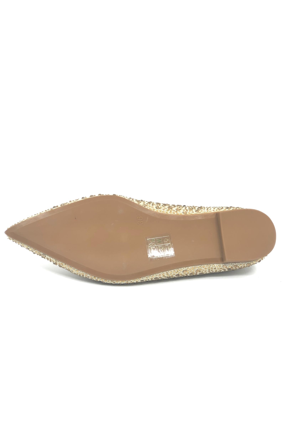 Sivri Burun Taş Detaylı Kadın Babet Ayakkabı - Görsel 8