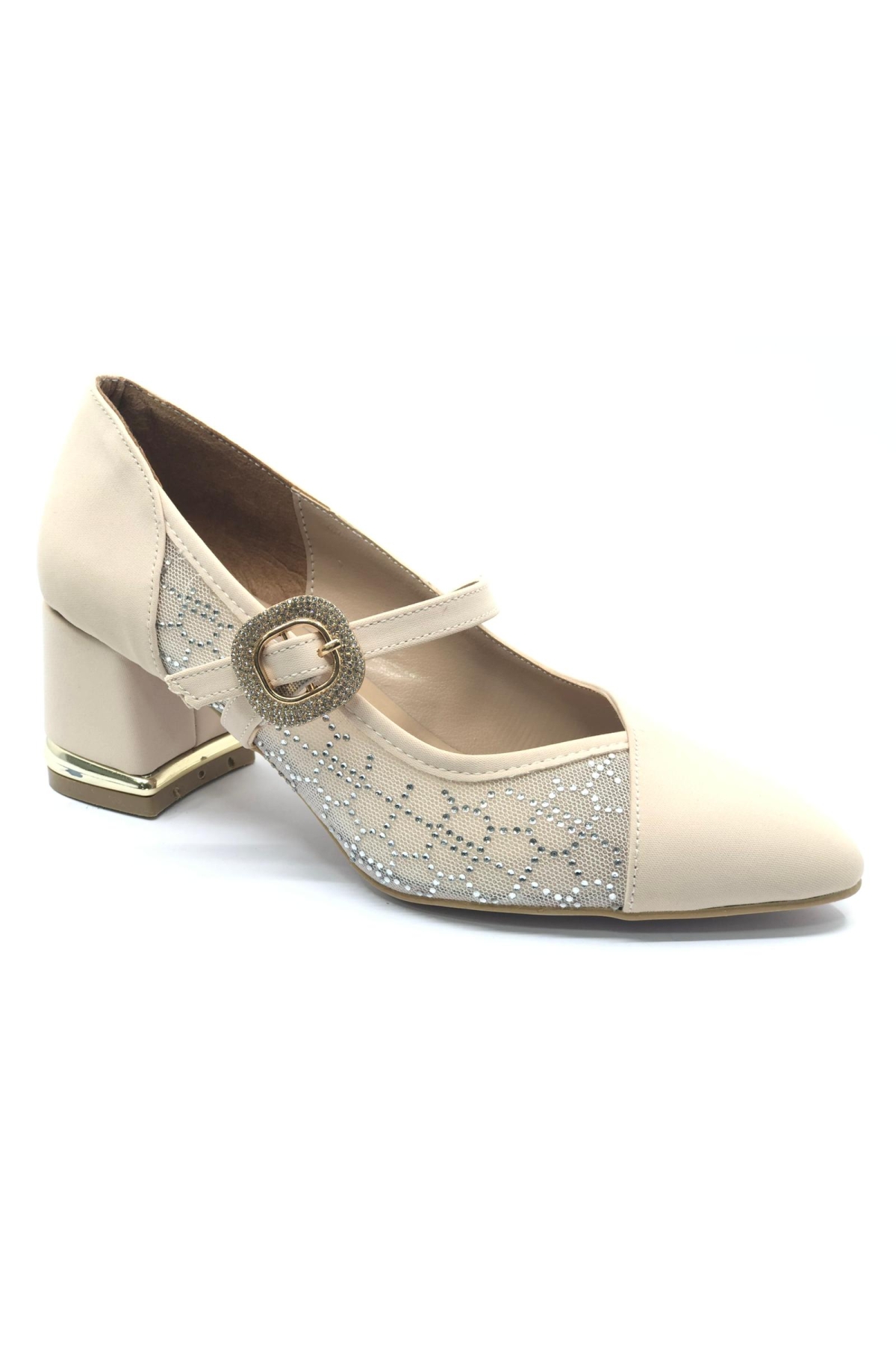 Yanı Şeffaf Toka Detaylı Kadın Topuklu Ayakkabı - Görsel 2