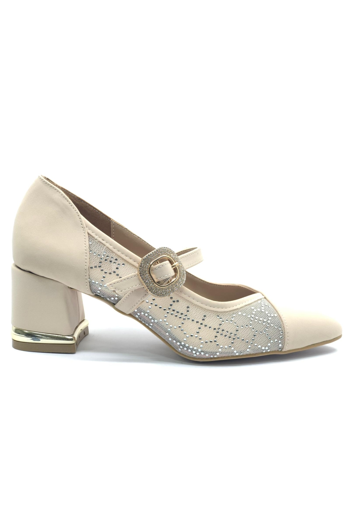 Yanı Şeffaf Toka Detaylı Kadın Topuklu Ayakkabı - Görsel 3