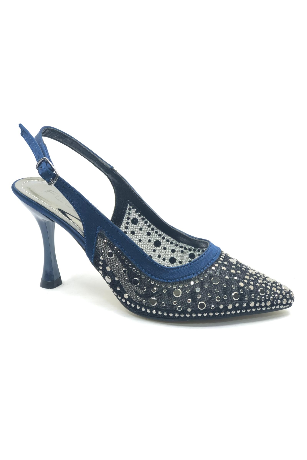 Arkası Açık Şeffaf Taş Detaylı Sindirella Kadın Topuklu Ayakkabı - Görsel 5