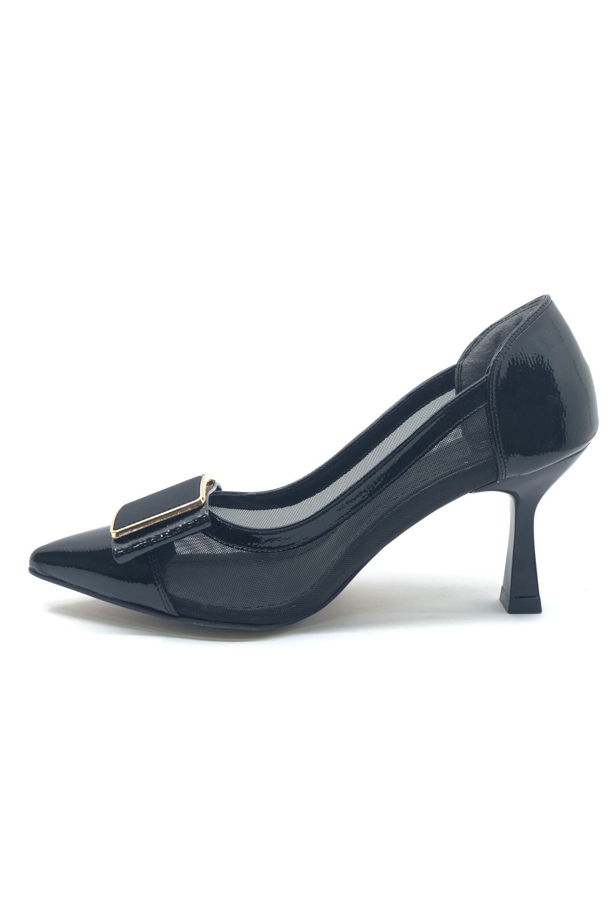 Yanı Şeffaf Taş Toka Detaylı Kadın Topuklu Ayakkabı - Görsel 6