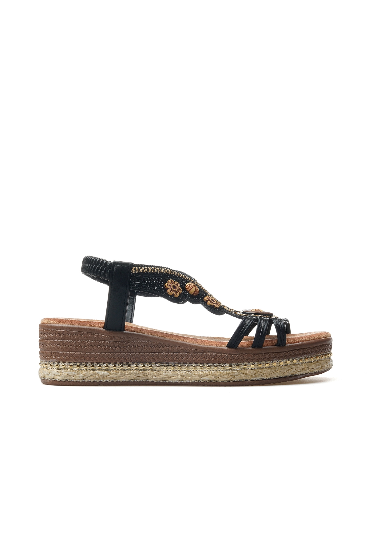 Kadın Taş Detaylı Günlük Sandalet 25y 25y171-1 Z Siyah - Görsel 2
