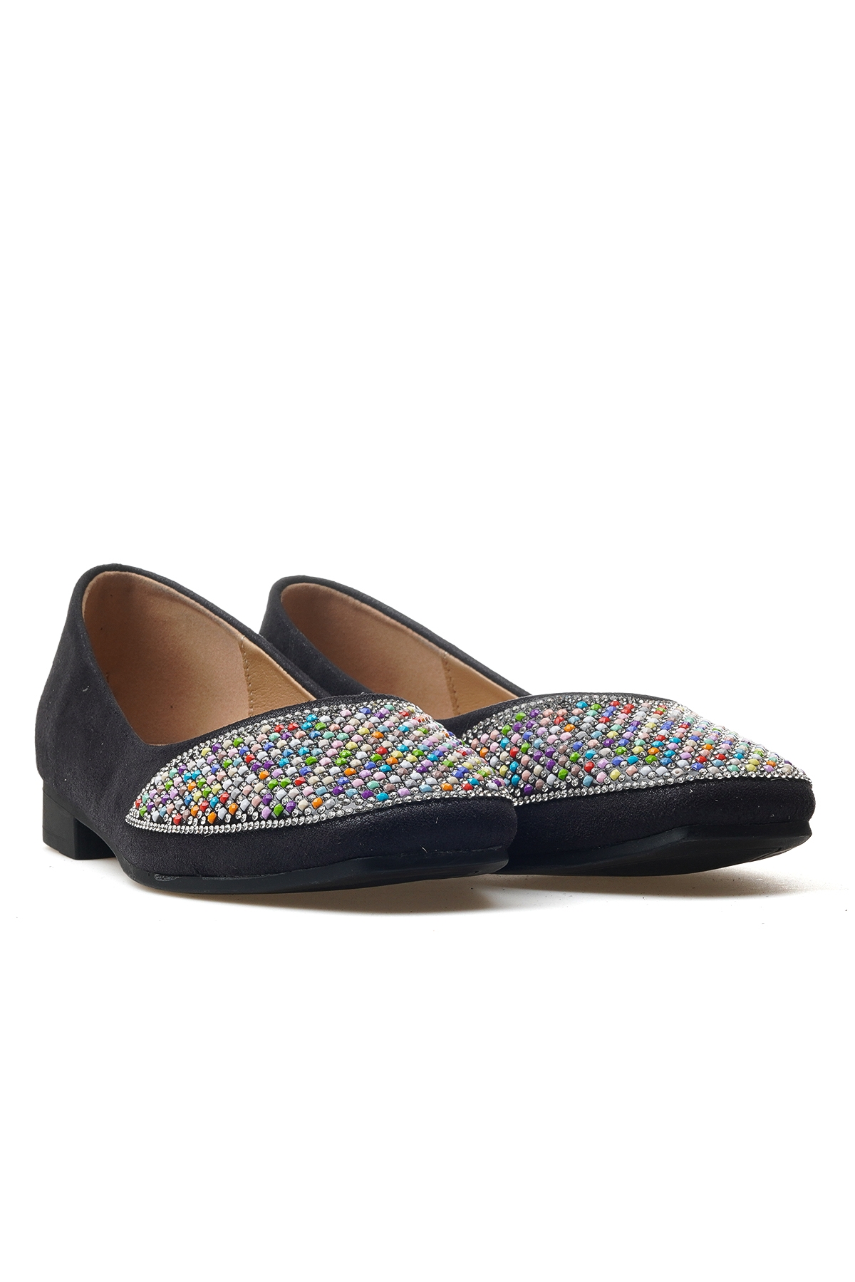 Kadın Taş Detaylı Günlük Babet Ayakkbı 25y 25y179-3 Z Siyah - Görsel 6