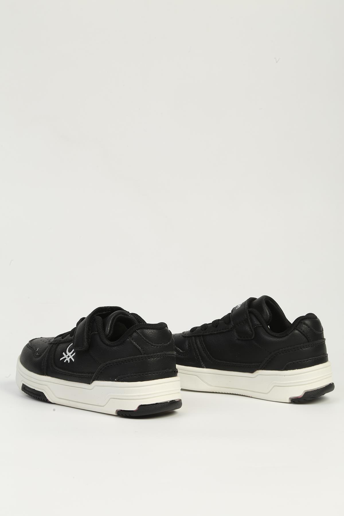 Unisex Siyah Beyaz Çocuk Spor Ayakabı İTHAL BNI-11583 - Görsel 4