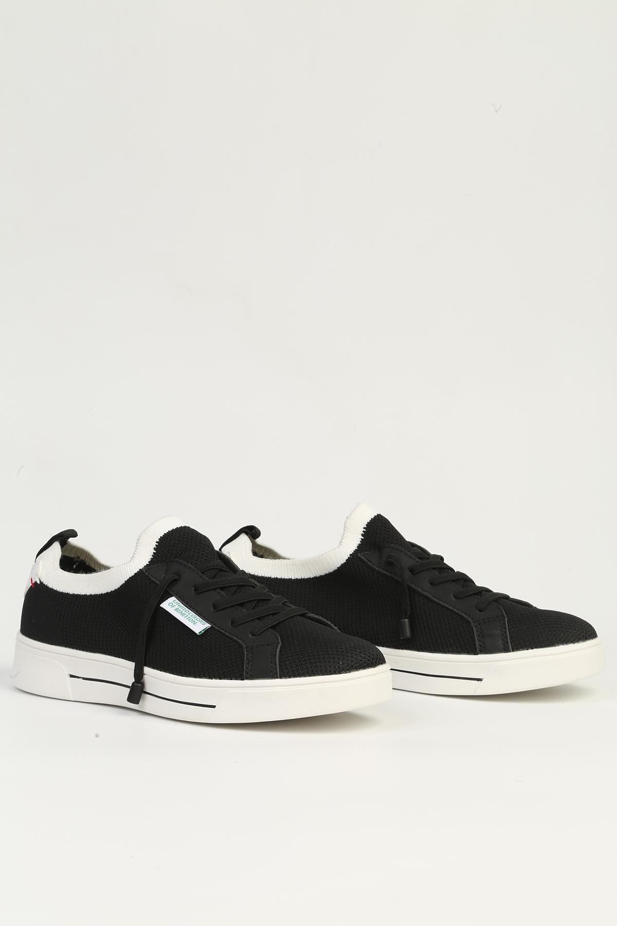 Siyah Beyaz Kadın Spor Ayakkabı İTHAL BNI-11483 - Görsel 3