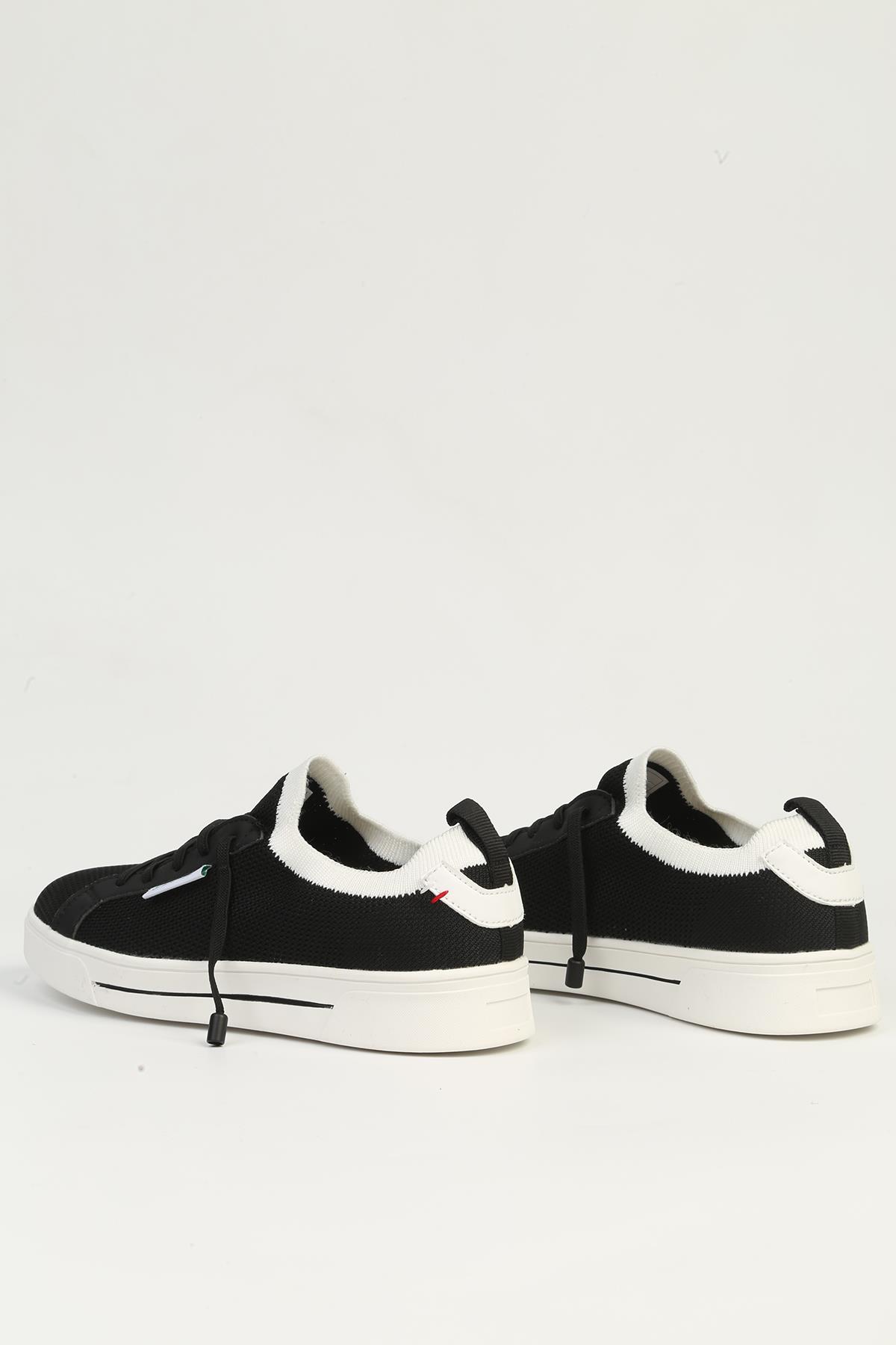 Siyah Beyaz Kadın Spor Ayakkabı İTHAL BNI-11483 - Görsel 4