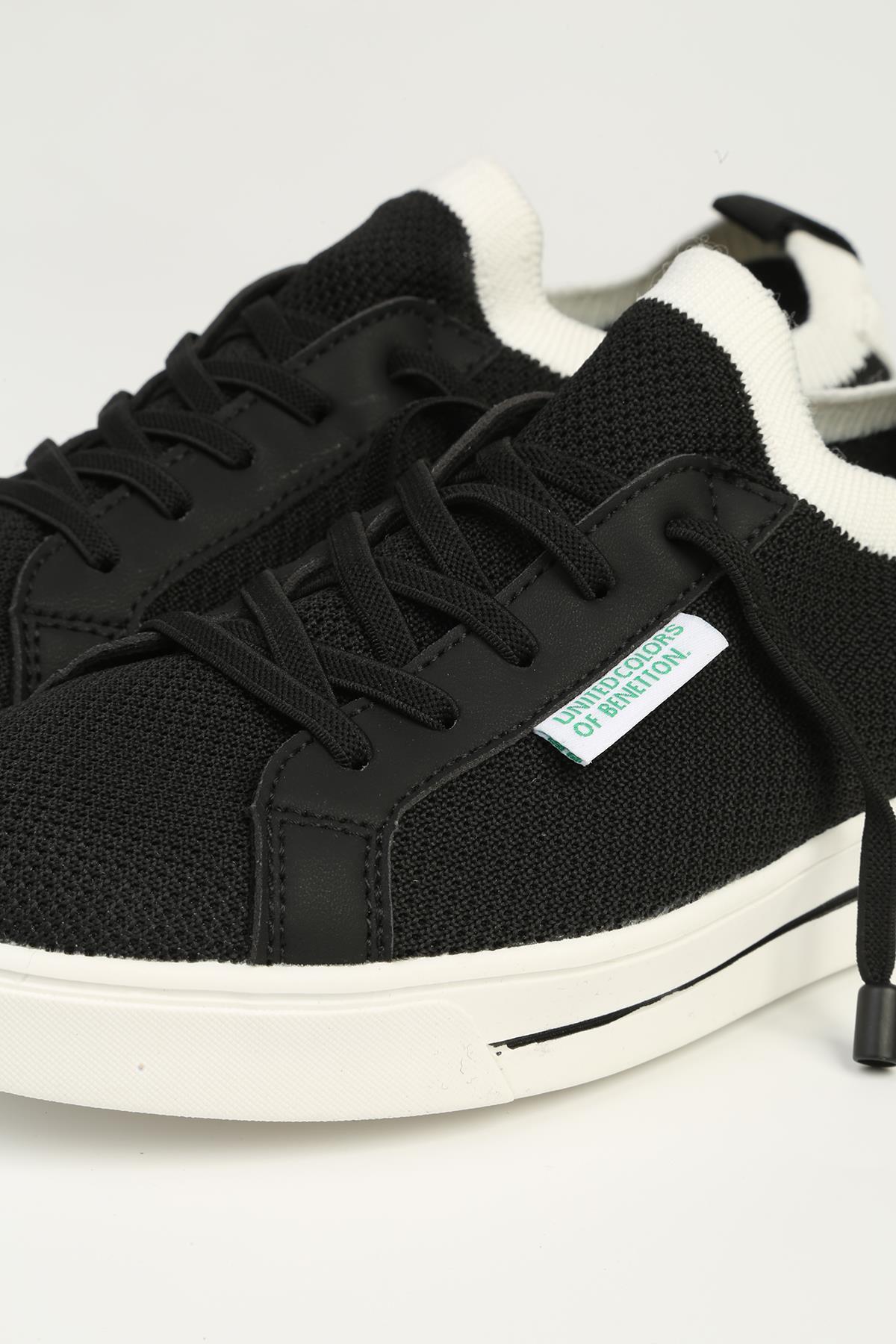 Siyah Beyaz Kadın Spor Ayakkabı İTHAL BNI-11483 - Görsel 5