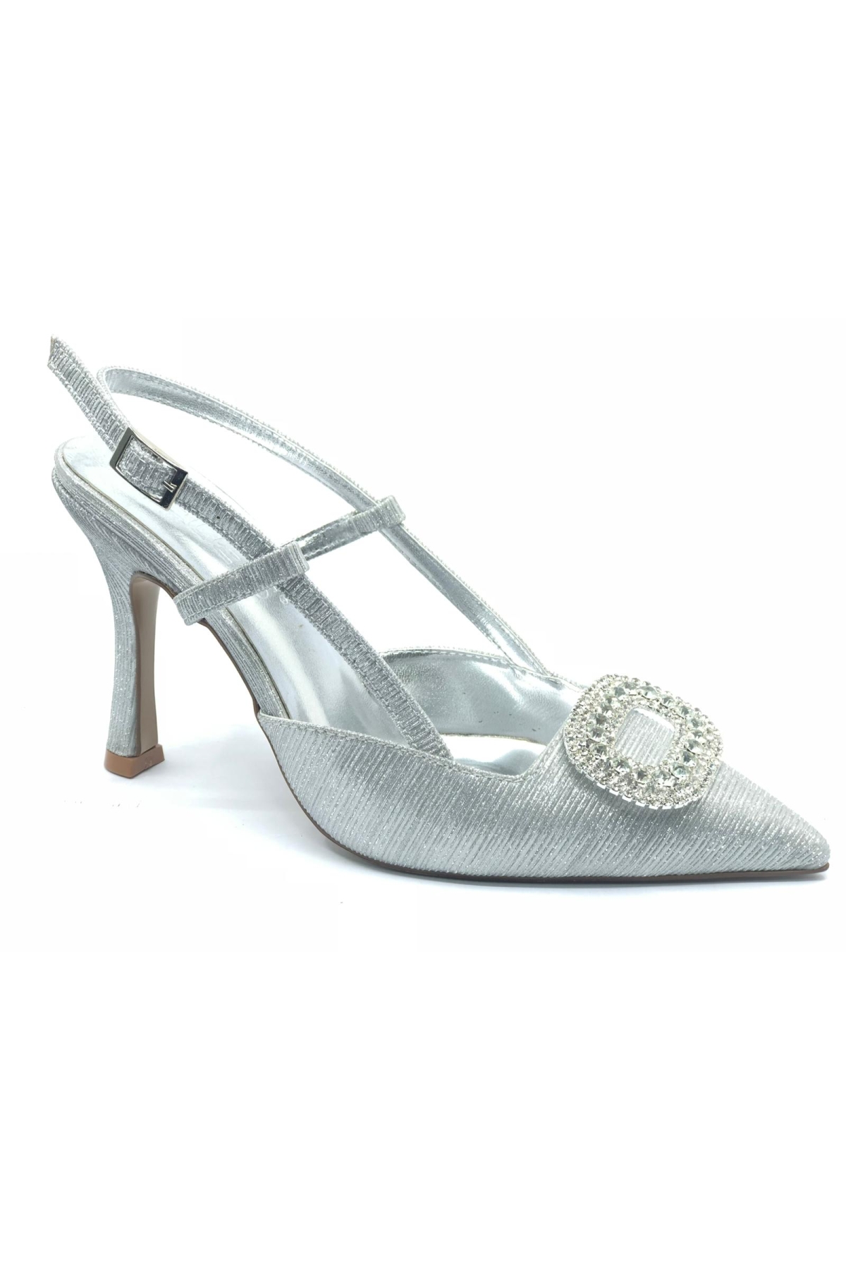 Taş Toka Detaylı Arkası Açık Stiletto Kadın Topuklu Ayakkabı - Görsel 2