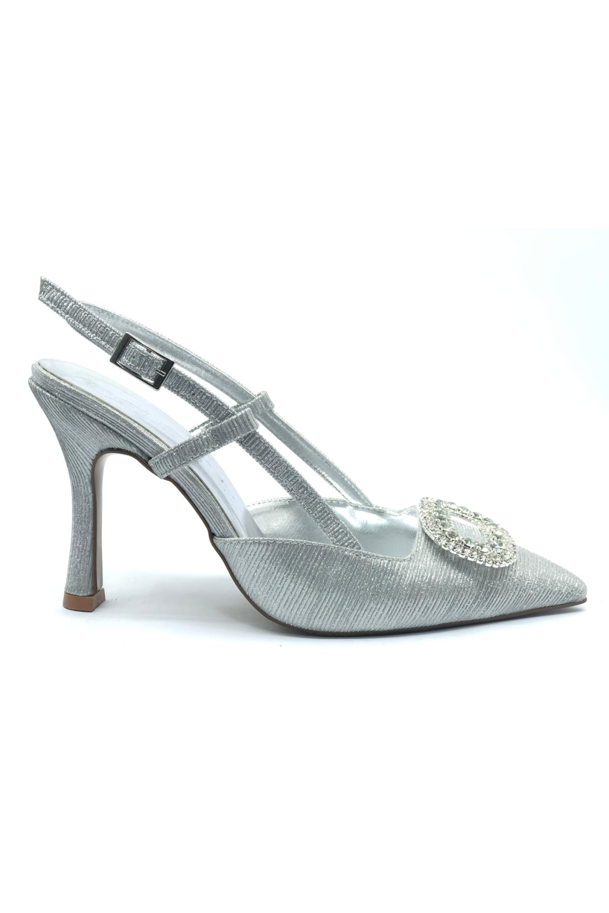 Taş Toka Detaylı Arkası Açık Stiletto Kadın Topuklu Ayakkabı - Görsel 3