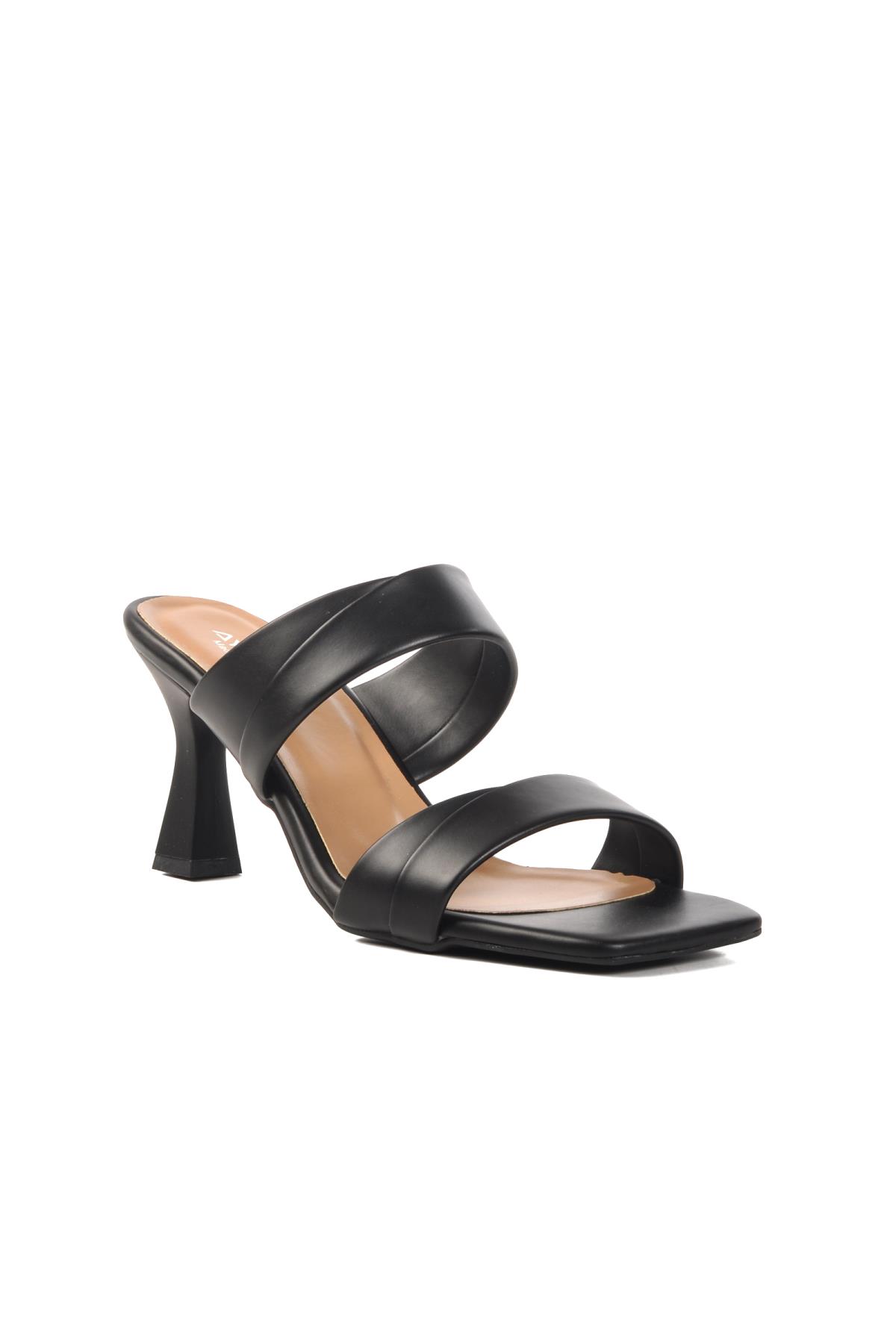 576006 Z Siyah Kadın Topuklu Terlik - Görsel 4