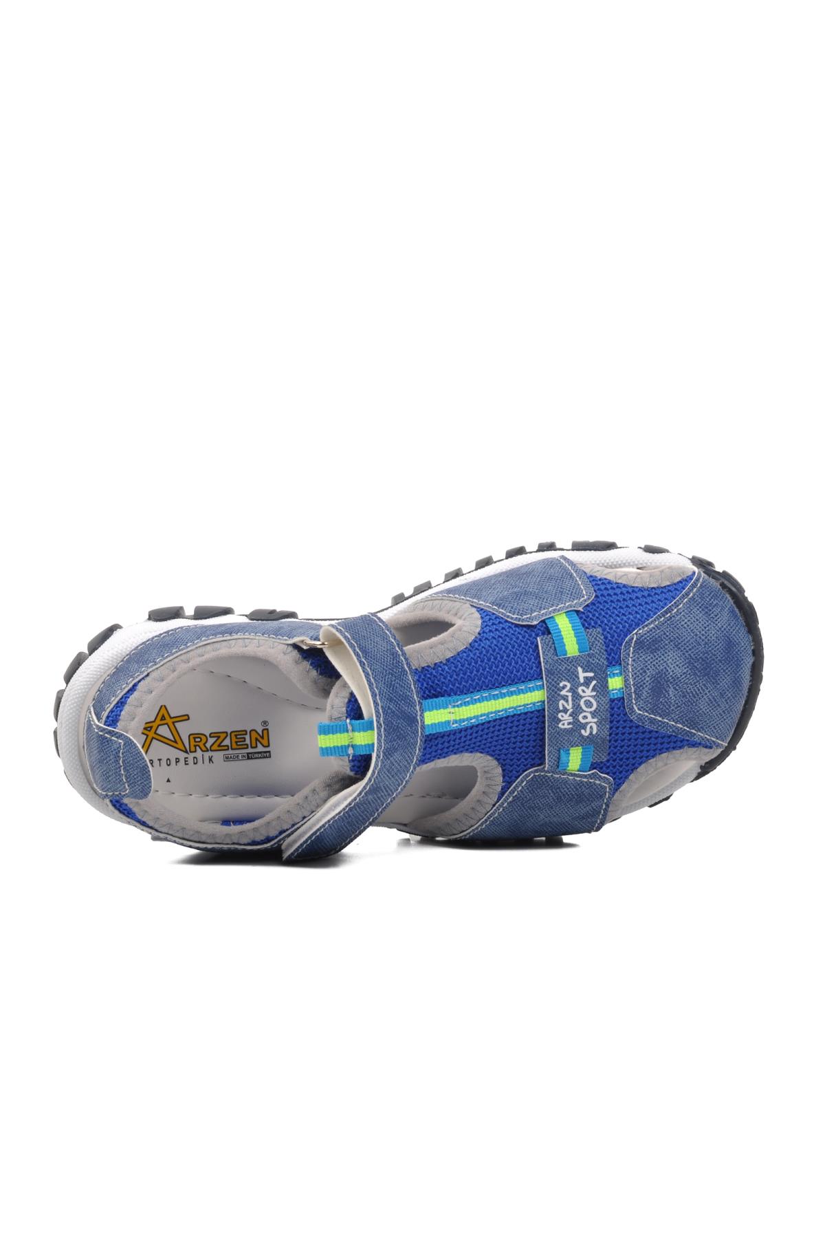 Arzen 24-418-F Mavi Ortopedik Erkek Çocuk Sandalet - Görsel 5