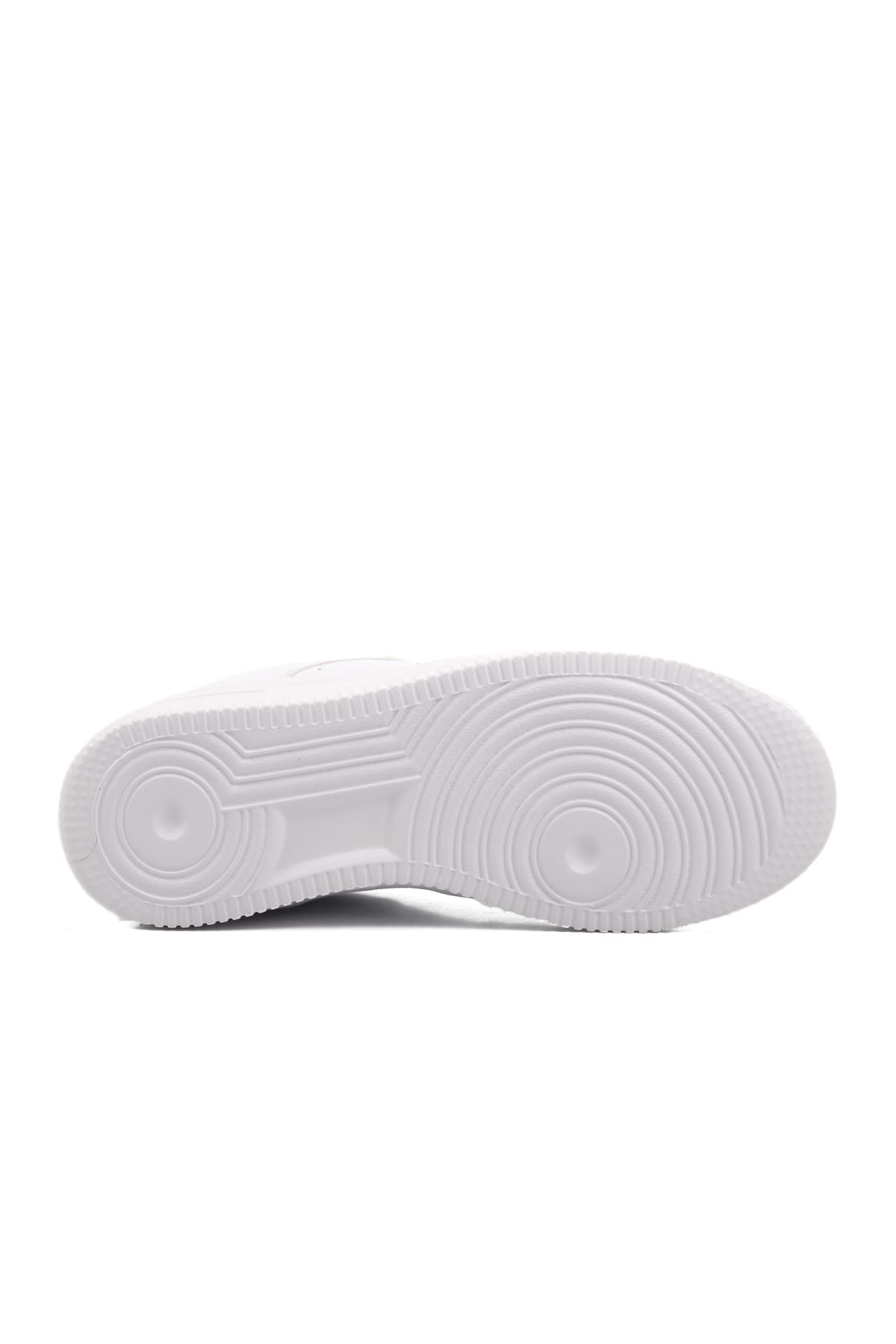 042 G Beyaz-Beyaz Unisex Spor Ayakkabı - Görsel 6