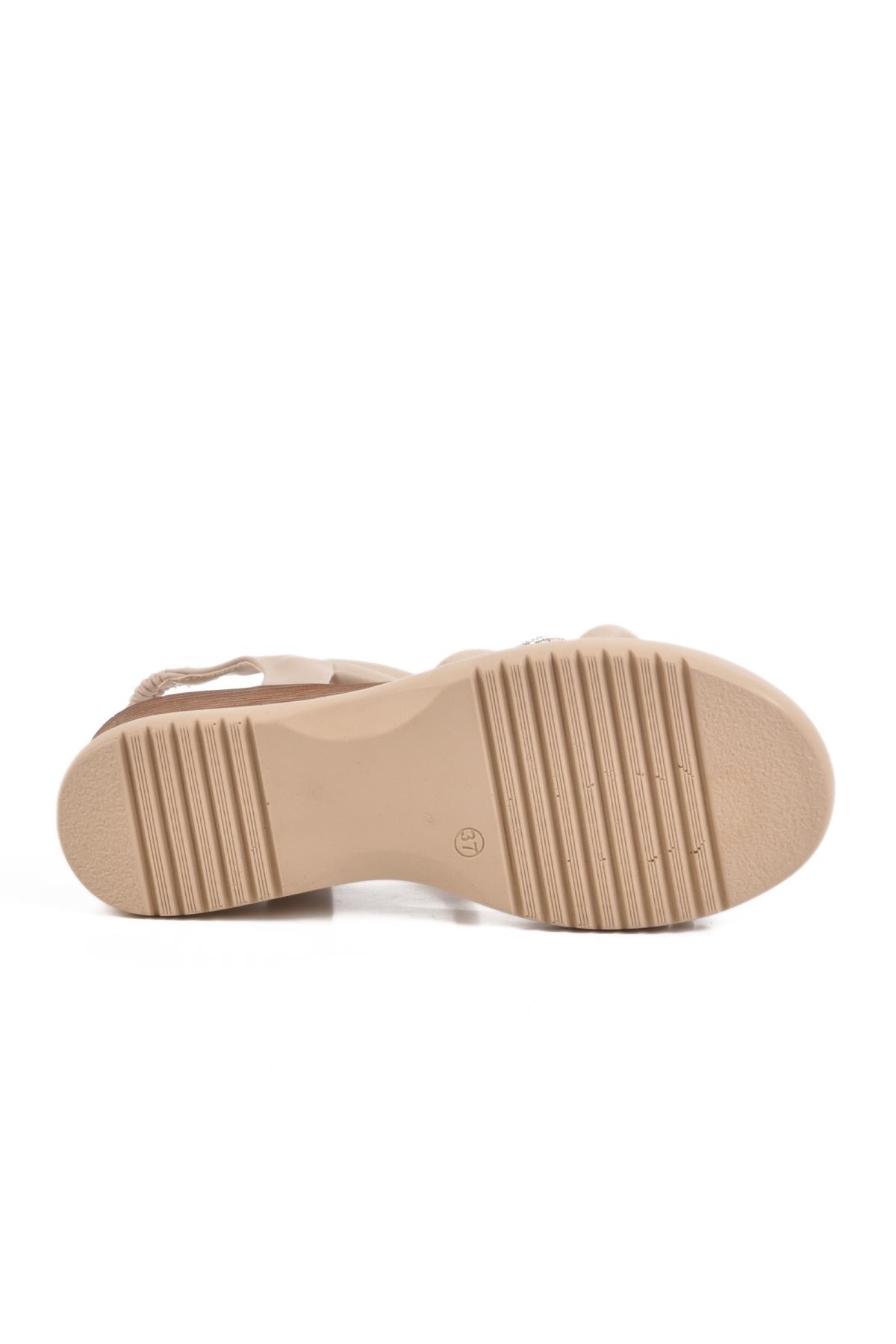 Bej Kadın Sandalet T-004 Z - Görsel 6