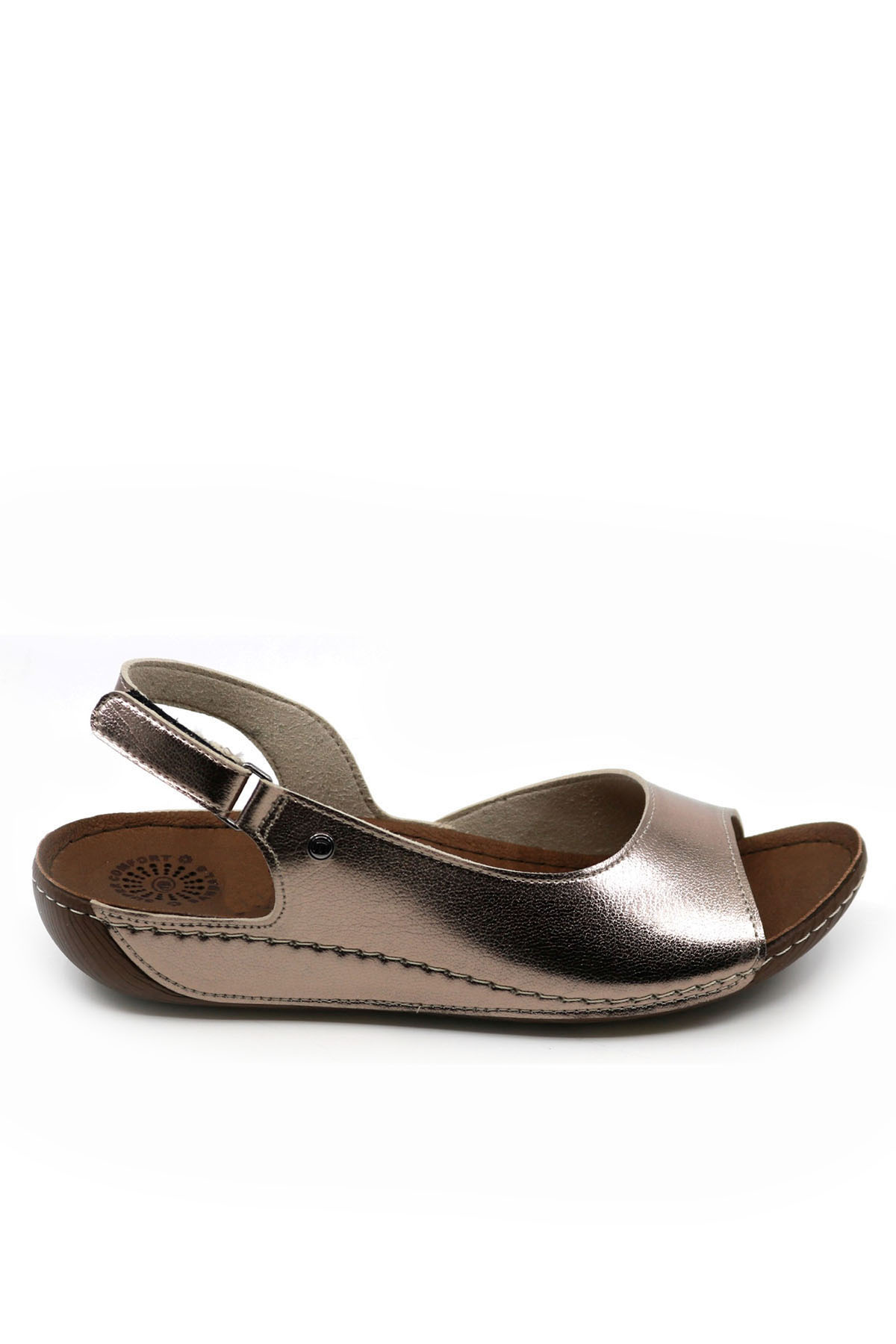 Kadın Suni Deri Sandalet 29170 Platin - Görsel 2