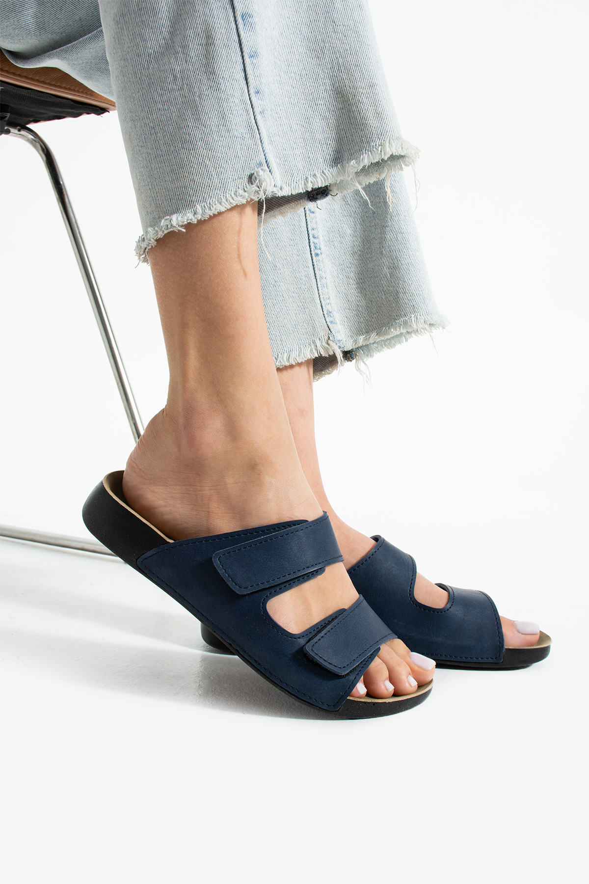 Naturel Anatomik Ortopedik Çift Bantlı Rahat Günlük Kadın Terlik - Görsel 2