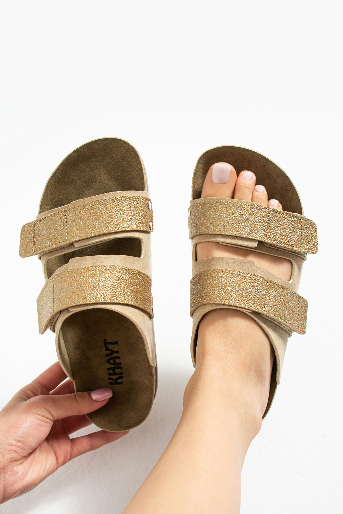 Kristal Anatomik Ortopedik Çift Bantlı Kadın Terlik - Görsel 2