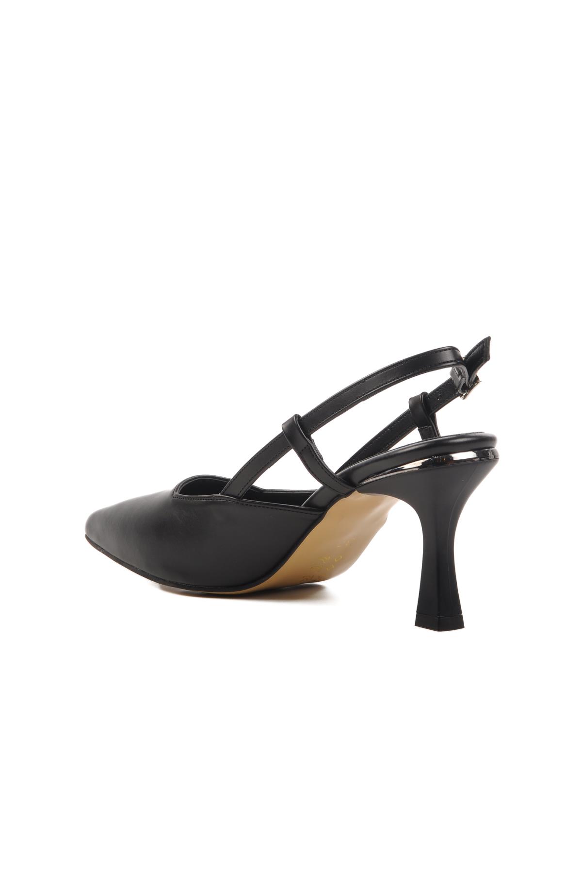PC-54723 Z Siyah Kadın Abiye Ayakkabı Stiletto - Görsel 5