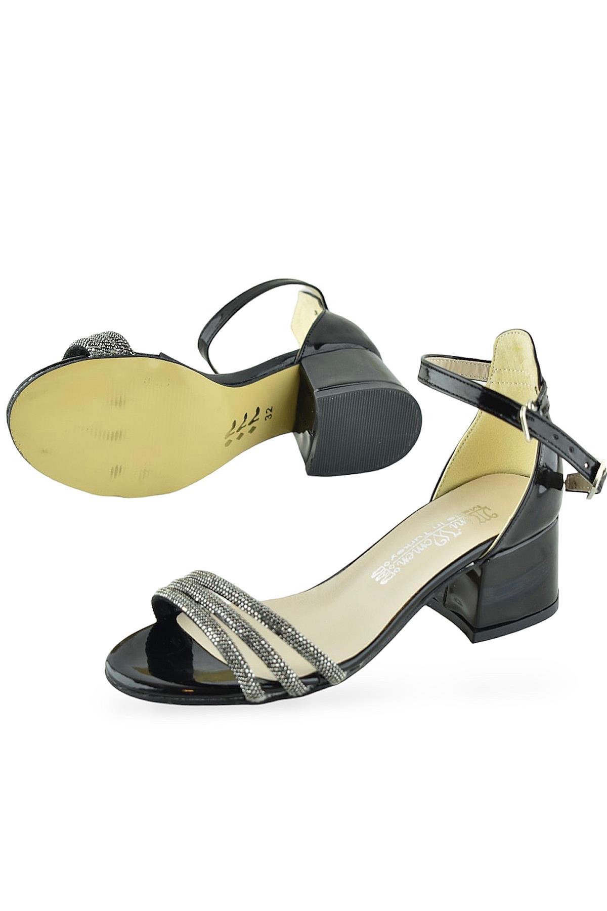 459 Abiye Kız Açık Çocuk Topuklu Ayakkabı Düğünlük Nişan Abiye Elbise Ayakkabısı - Görsel 4