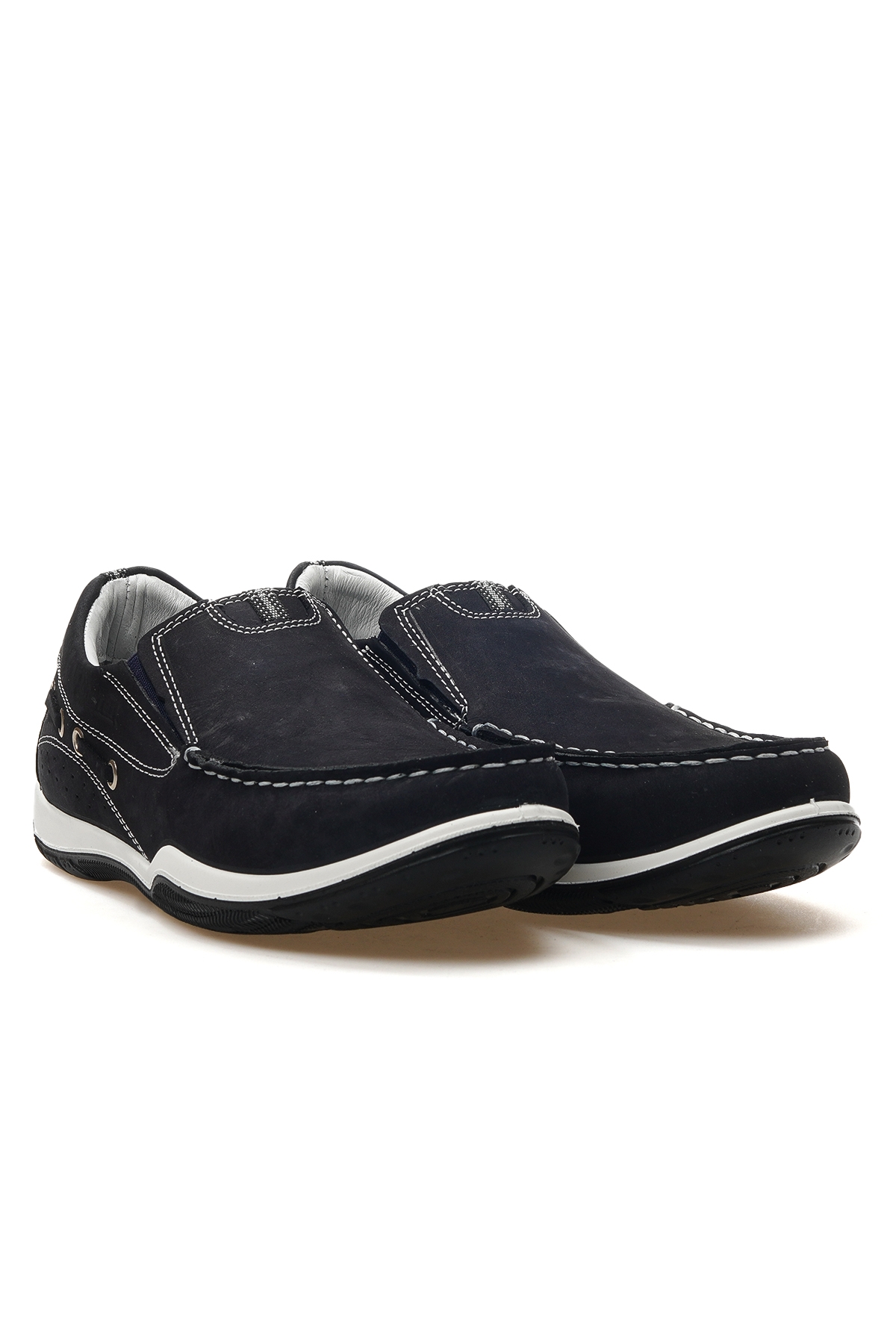 Erkek Hakiki Deri Marine Günlük Ayakkabı 25y M2021nl M Nubuk Lacivert - Görsel 6