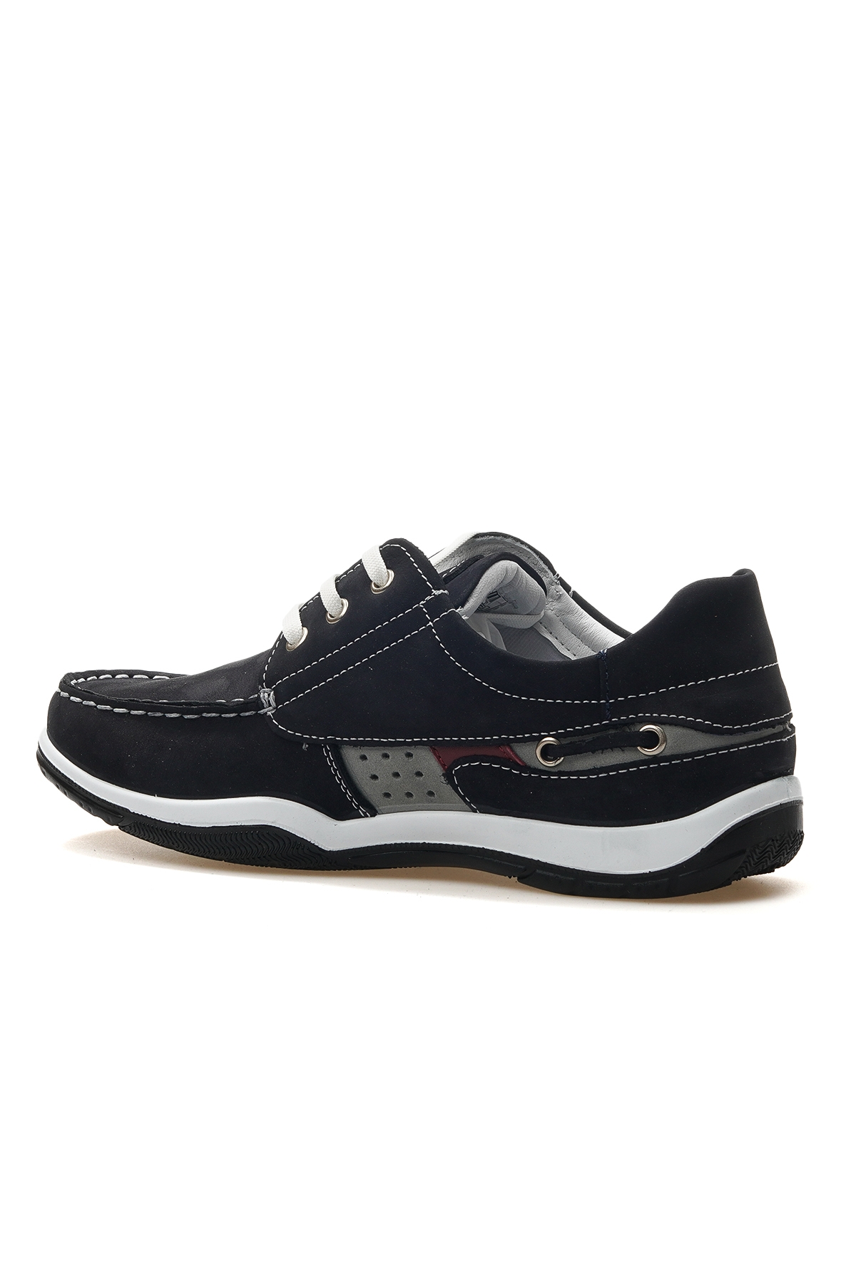 Erkek Hakiki Deri Marine Günlük Ayakkabı 25y M2020nl M Nubuk Lacivert - Görsel 4